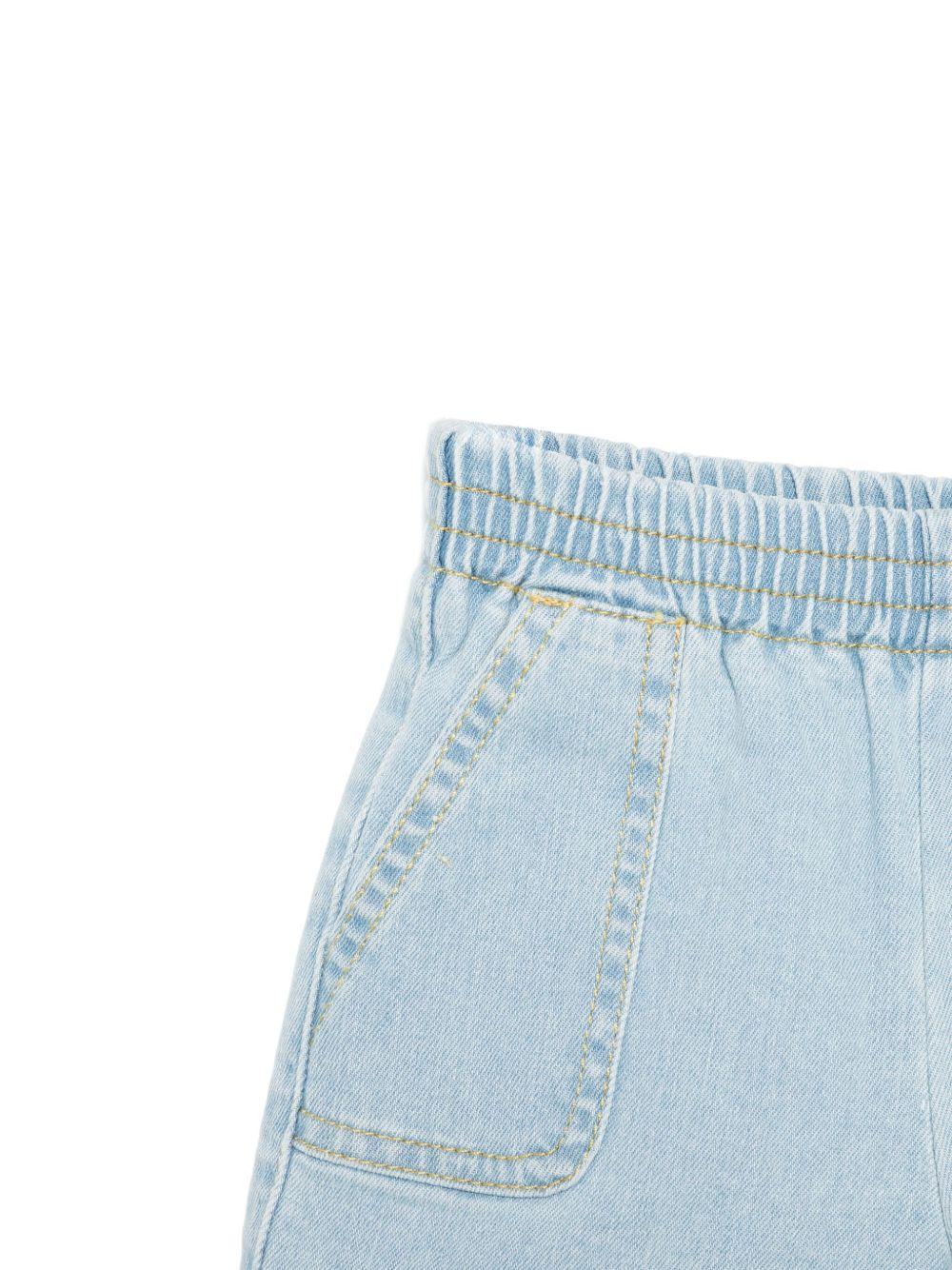 Shorts denim con motivo Pegaso per neonato ETRO KIDS azzurro con due tasche laterali - Image 3