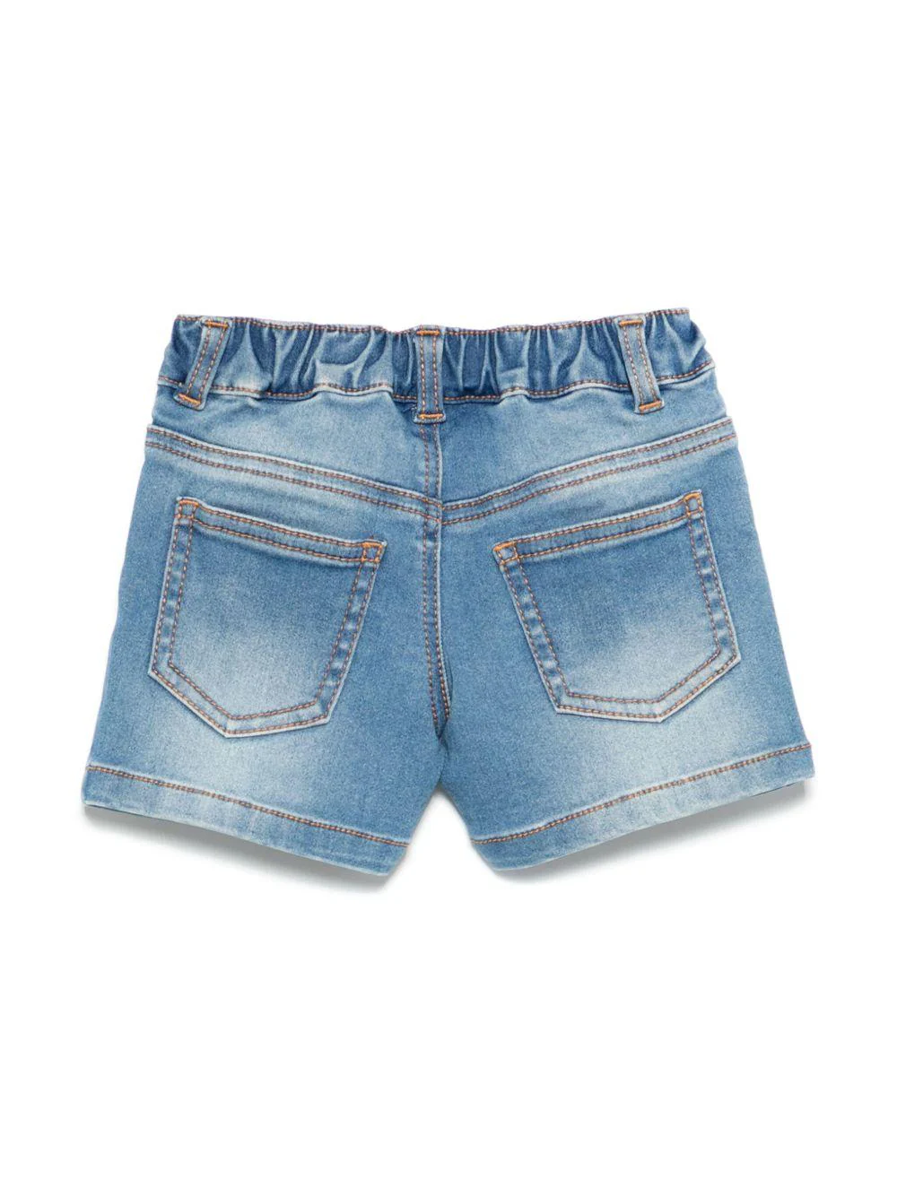 Shorts denim Teddy Bear per neonato Moschino Kids blu con passanti - Image 3