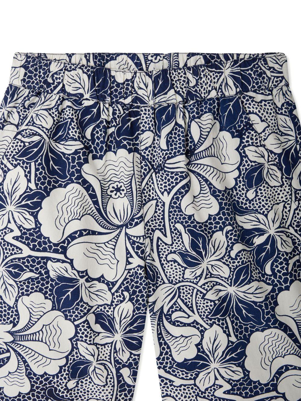 Shorts Erno per bambino Bonpoint blu con stampa fiori - Image 2