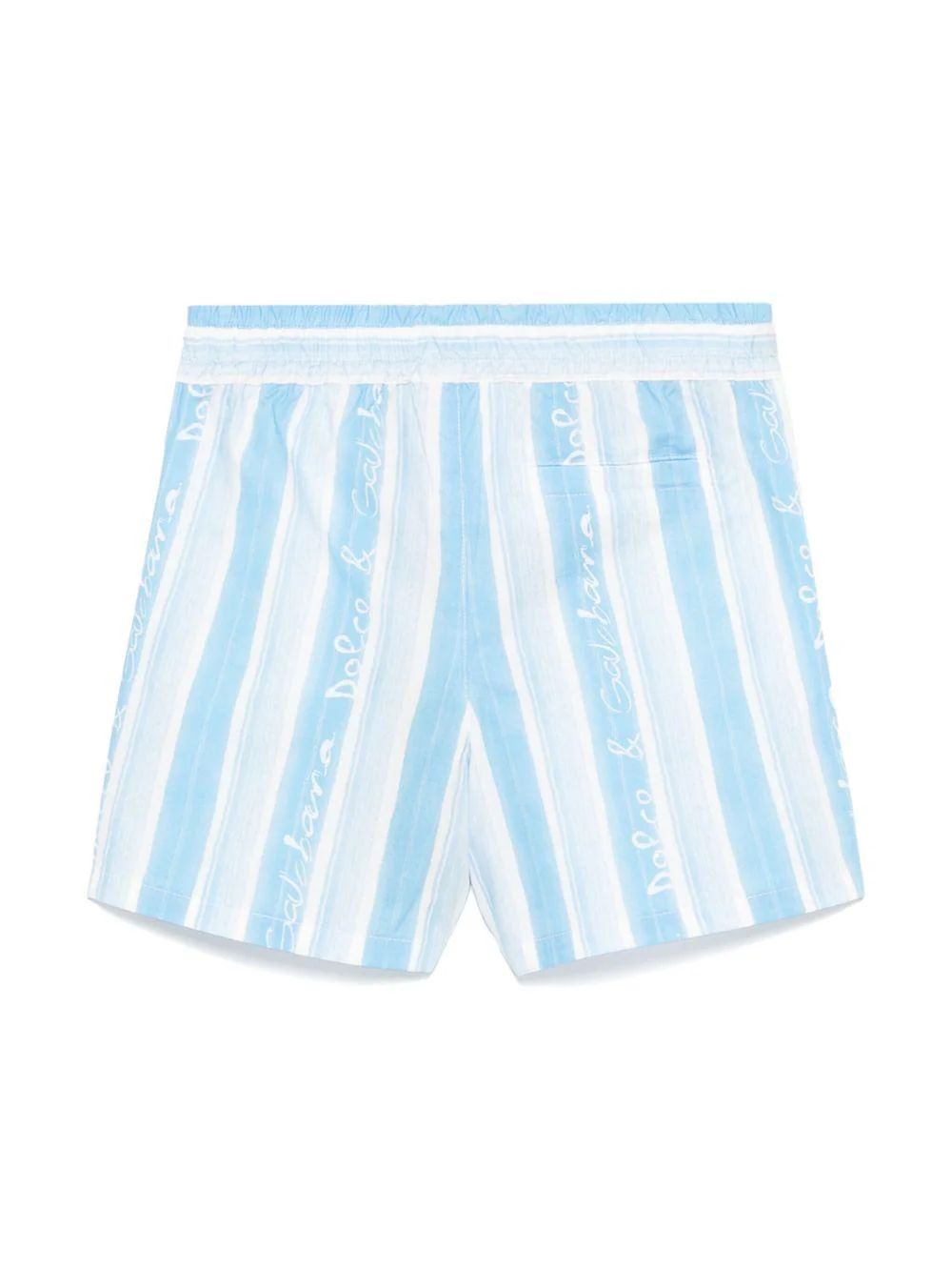 Shorts in popeline a righe per neonato Dolce & Gabbana Kids azzurro con spacchetti laterali - Image 3