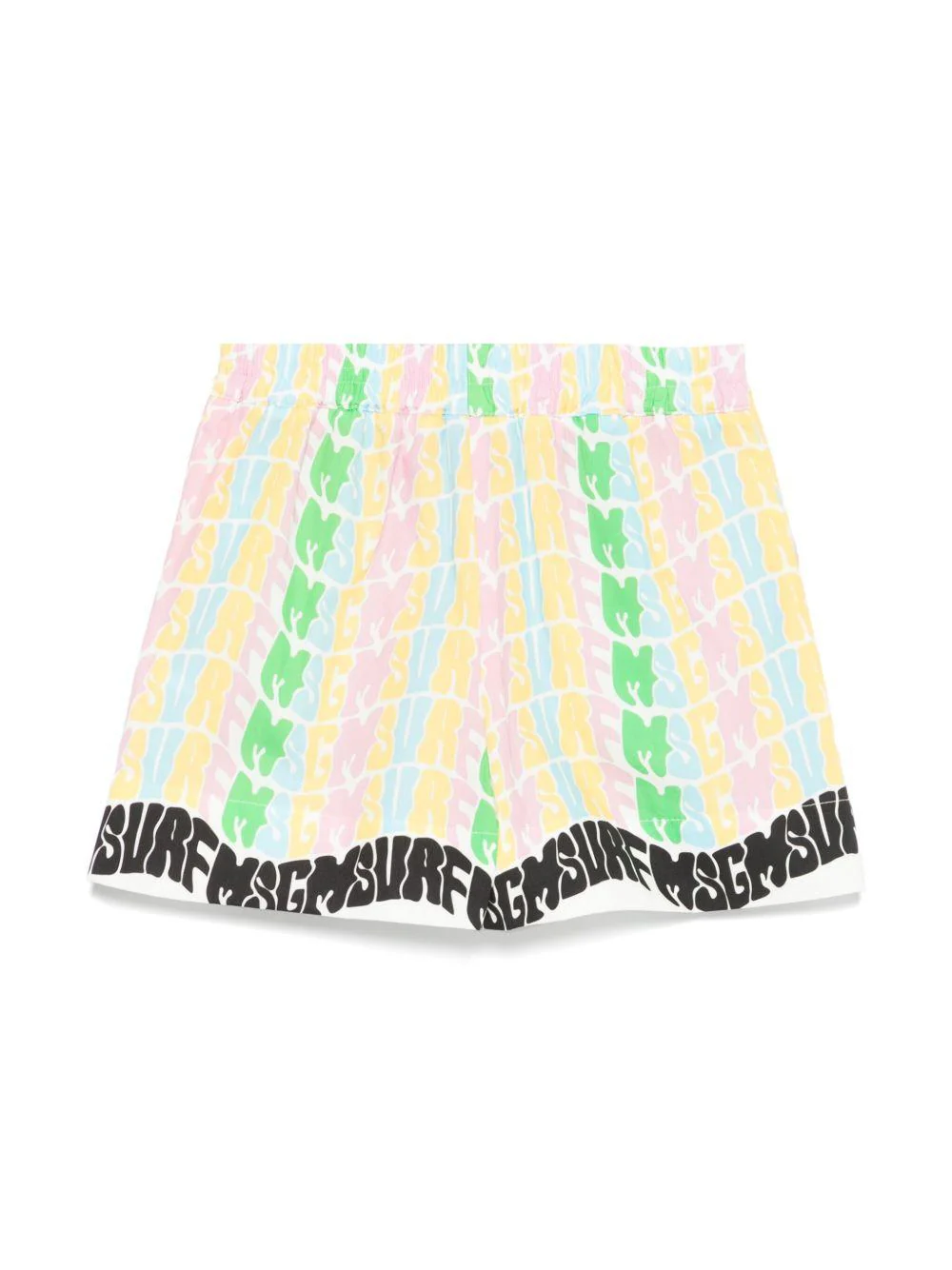 Shorts in popeline per bambina MSGM Kids bianco con stampa logo all-over - Image 3
