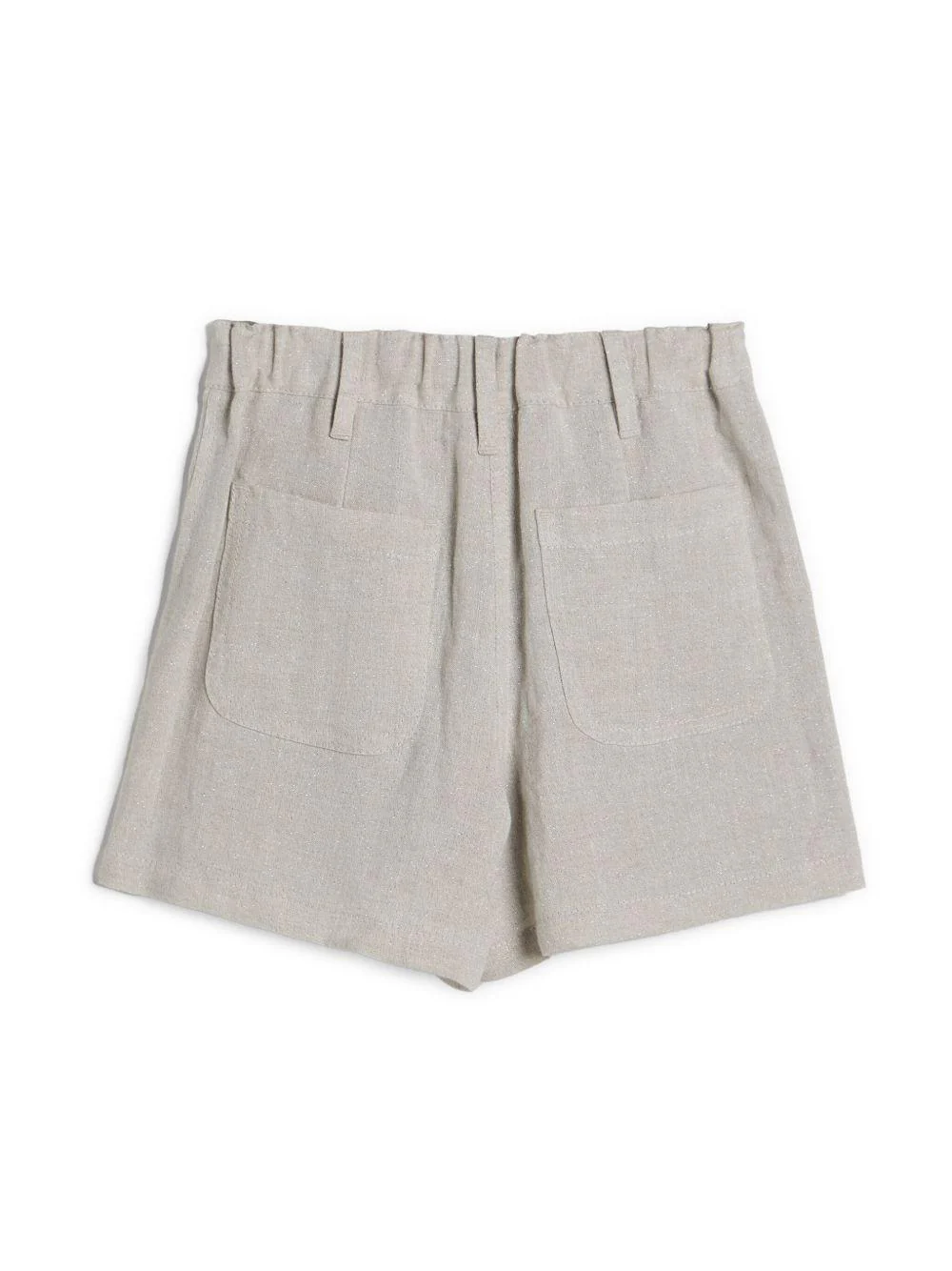 Shorts in tela per bambina Brunello Cucinelli Kids grigio con glitter - Image 2