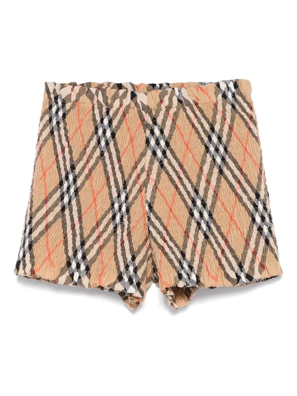 Shorts per bambina Burberry Kids Remy beige con motivo Vintage Check