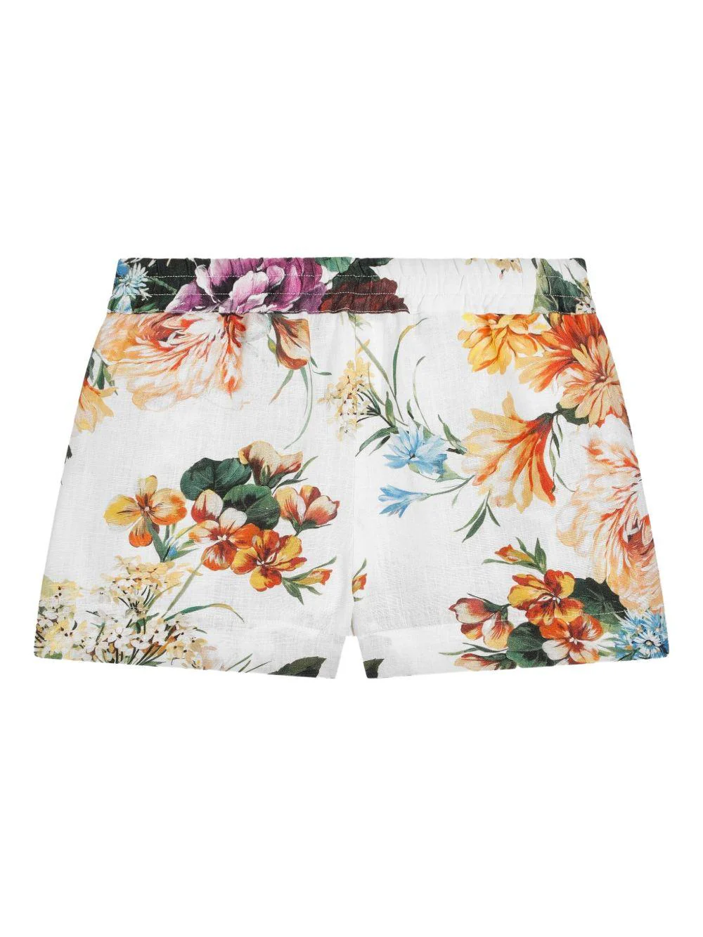 Shorts per bambina Dolce & Gabbana Kids bianca con stampa floreale - Image 2