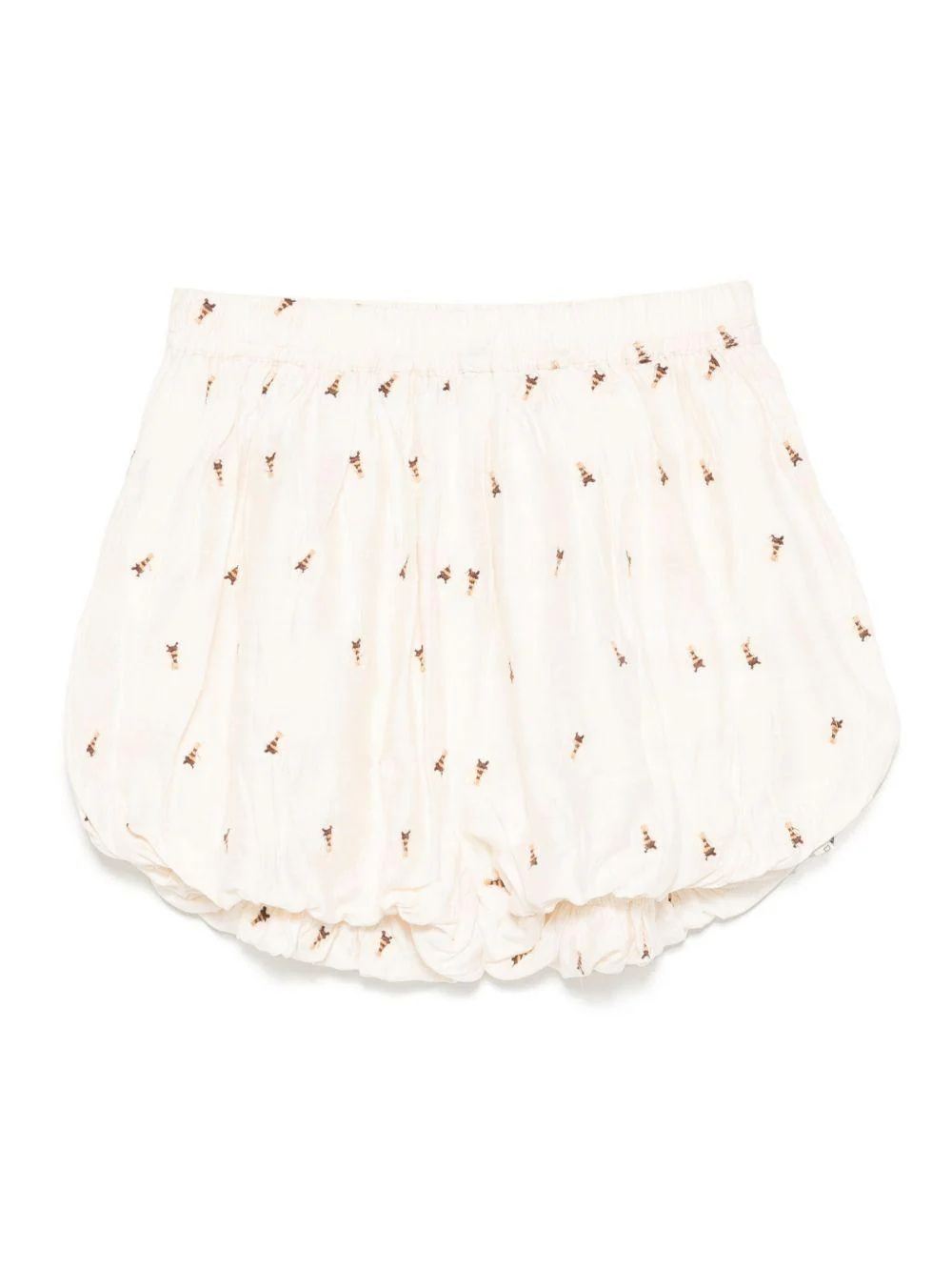 Shorts per bambina Donsje Wiepp beige con dettaglio con ricamo ad ape