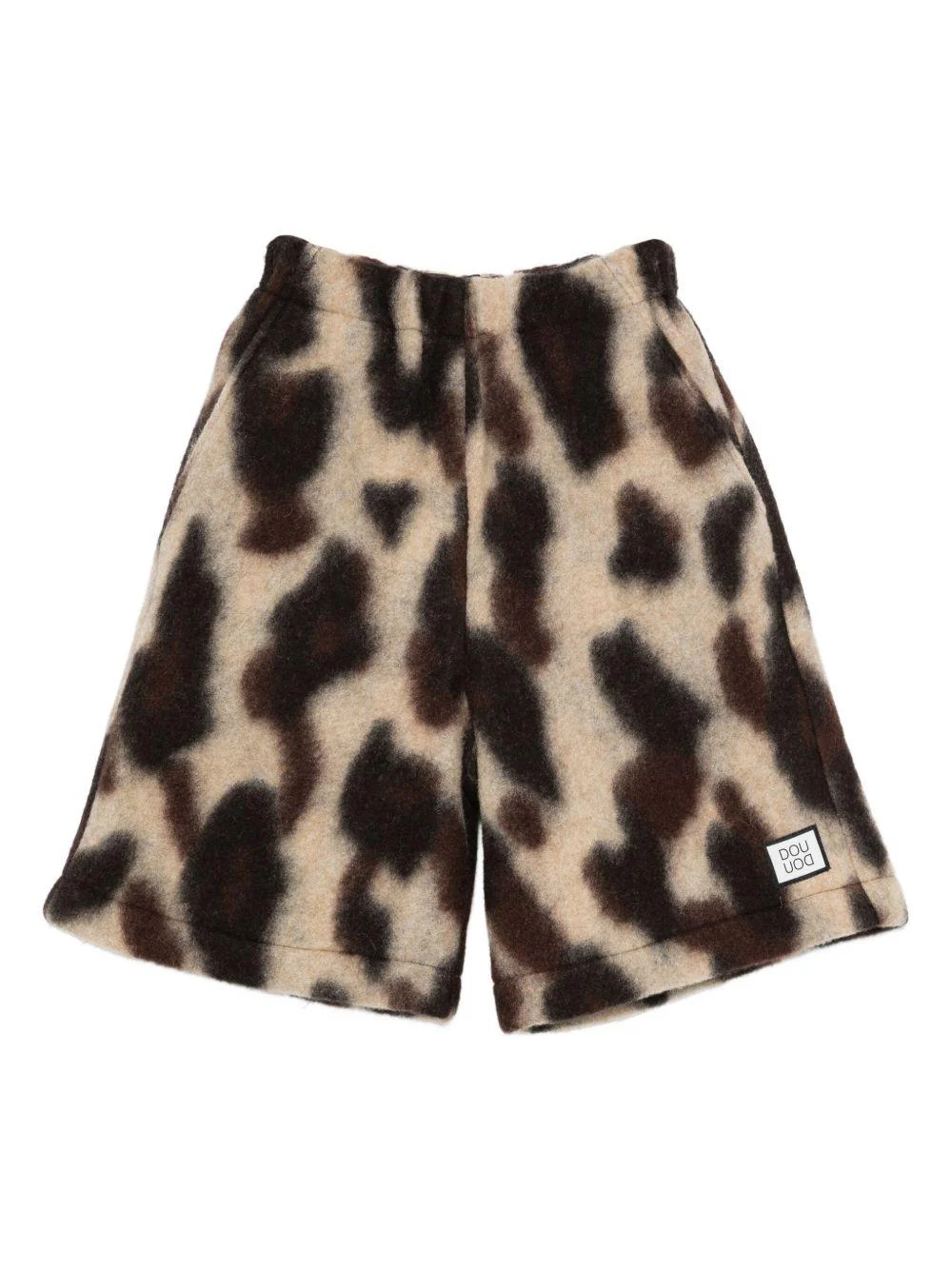 Shorts per bambina Douuod Kids beige con stampa astratta