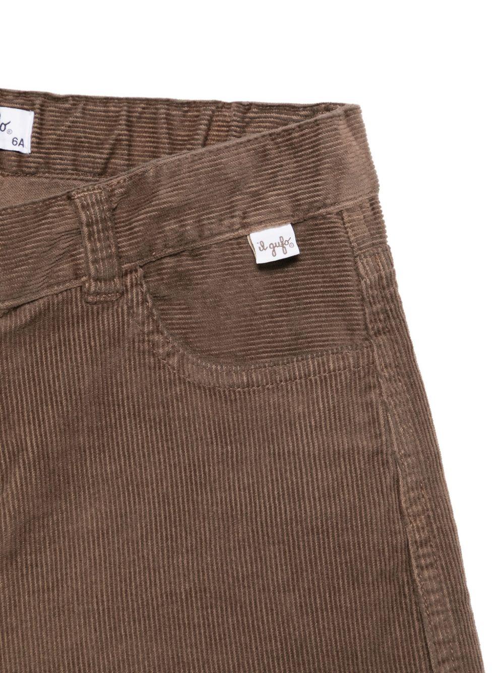 Shorts per bambina Il Gufo marrone in velluto a coste - Image 2