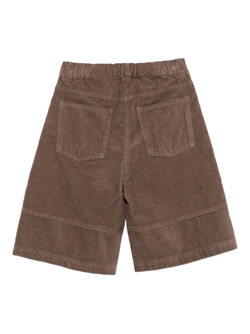 Shorts per bambina Il Gufo marrone in velluto a coste - Image 3