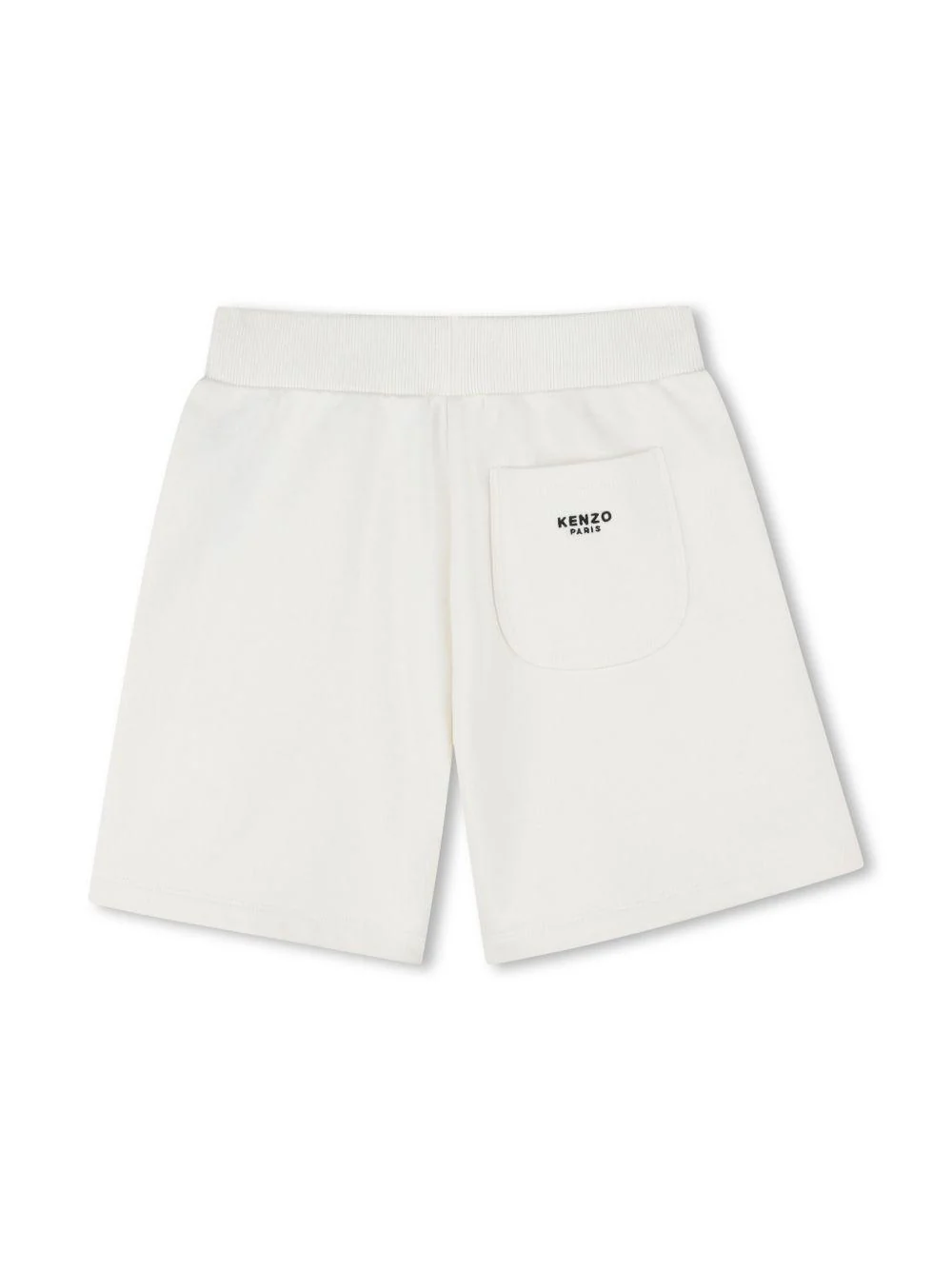 Shorts per bambina Kenzo Kids bianco con applicazione logo sulla gamba - Image 2
