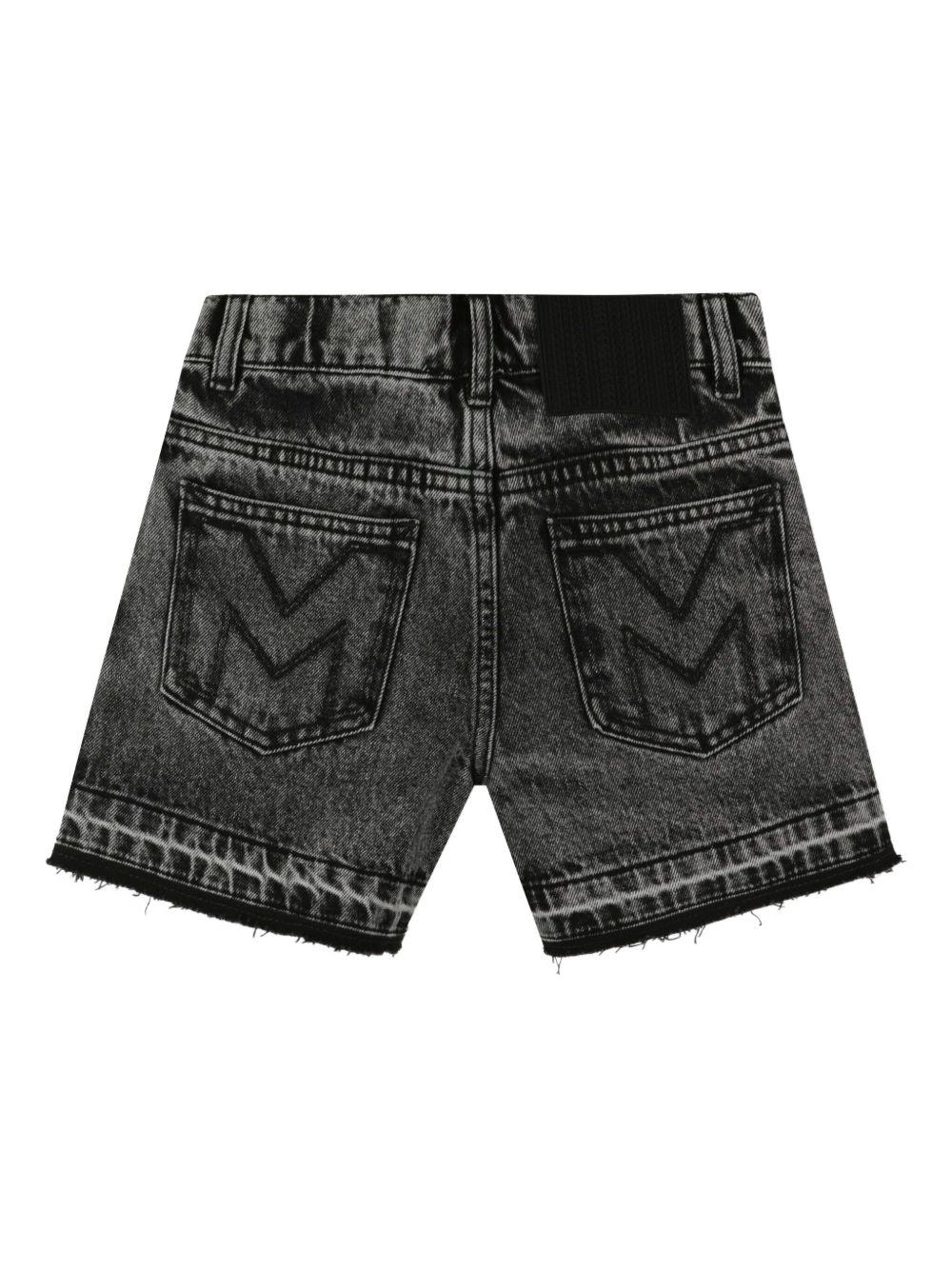 Shorts per bambina Marc Jacobs Kids in denim grigio con decorazione - Image 3