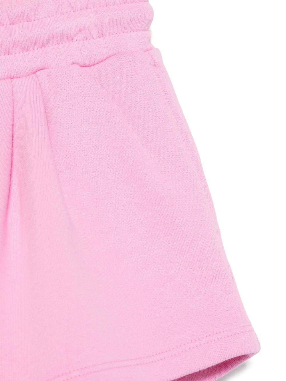 Shorts per bambina MSGM Kids rosa in cotone con logo - Image 2