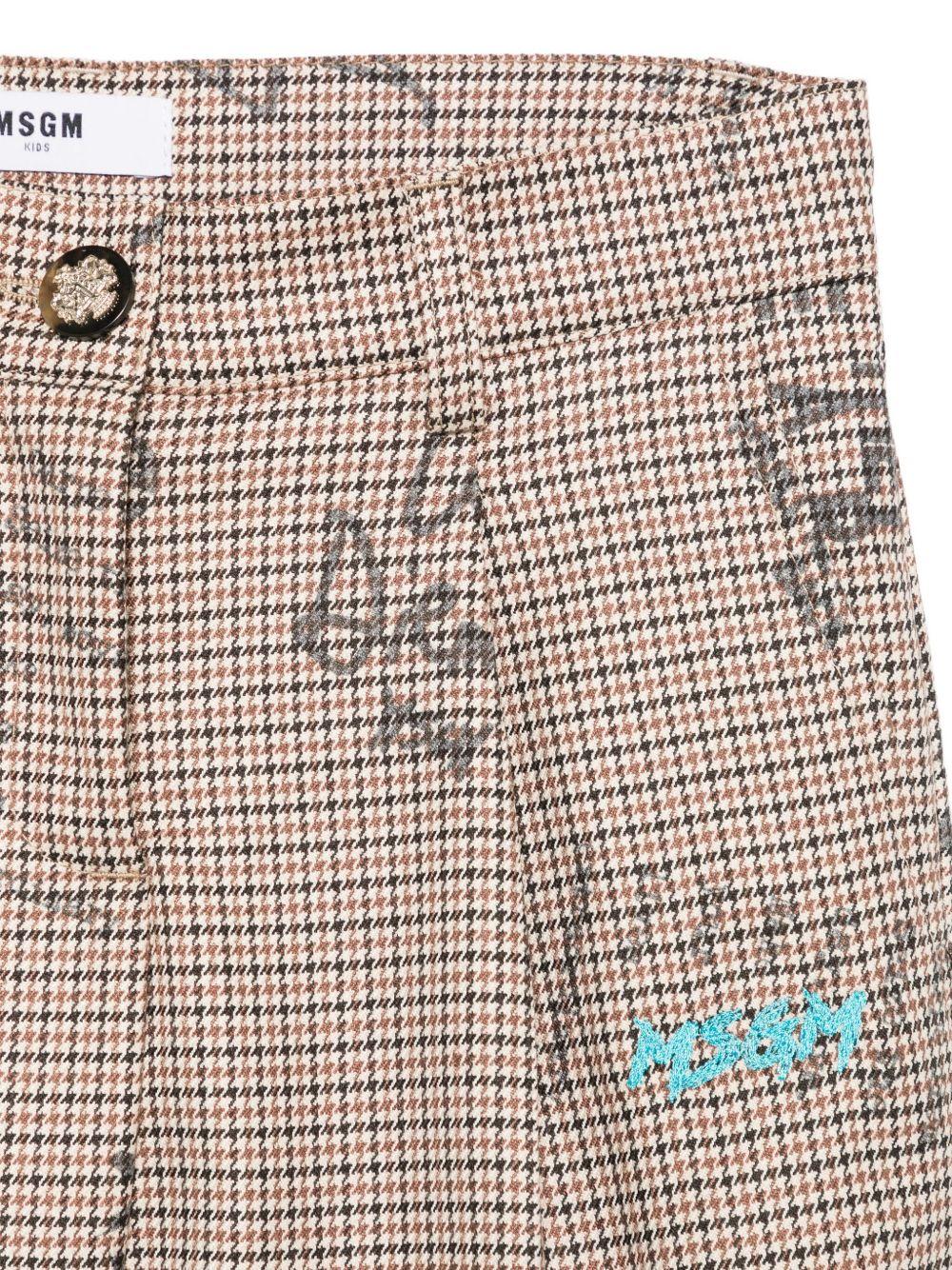 Shorts per bambina MSMG Kids marroni con stampa graffiti - Image 3