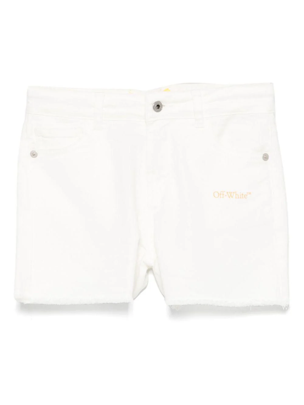 Shorts per bambina Off-White Kids bianco con stampa con logo
