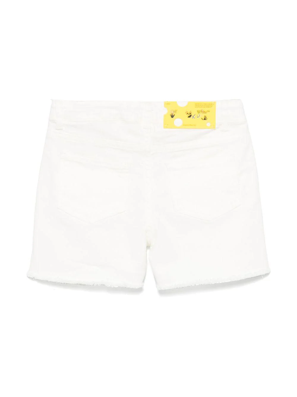 Shorts per bambina Off-White Kids bianco con stampa con logo - Image 2