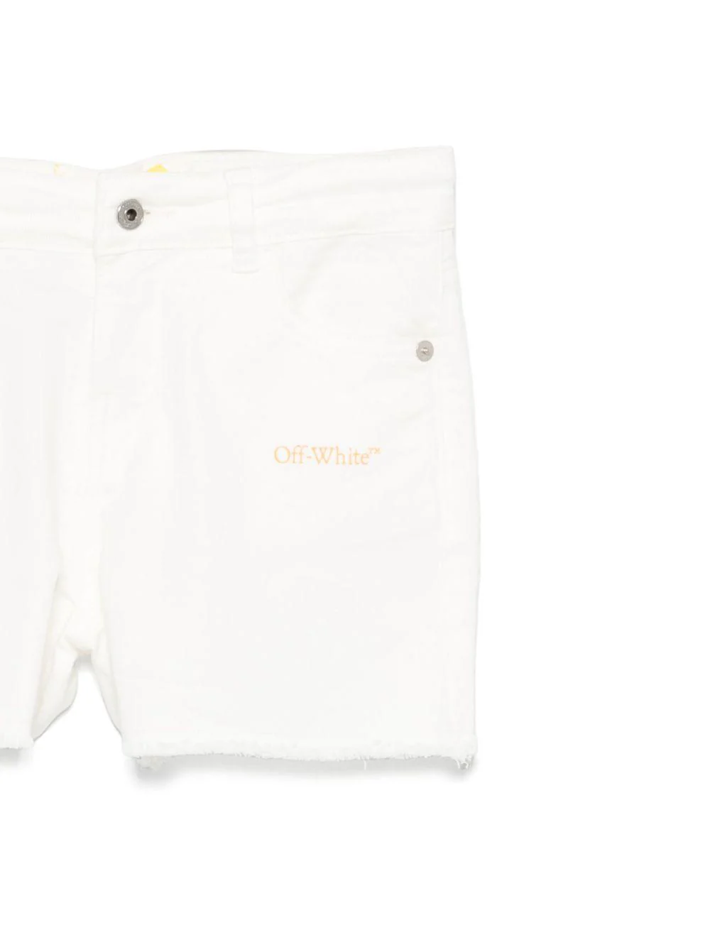 Shorts per bambina Off-White Kids bianco con stampa con logo - Image 3