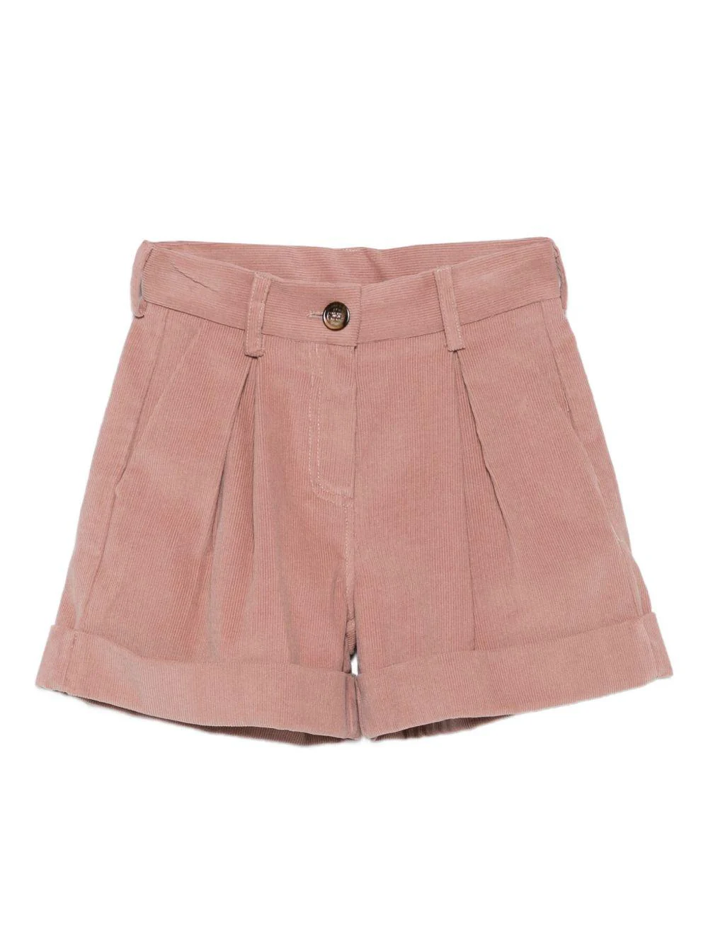 Shorts per bambina Philosophy di Lorenzo Serafini Kids rosa con chiusura frontale