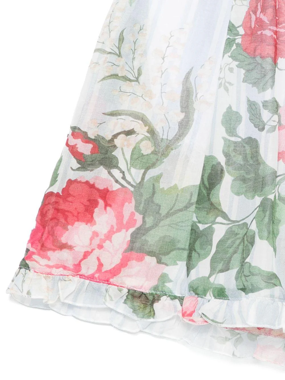 Shorts per bambina Vivetta azzurro in misto cotone e seta con stampa floreale all-over - Image 3