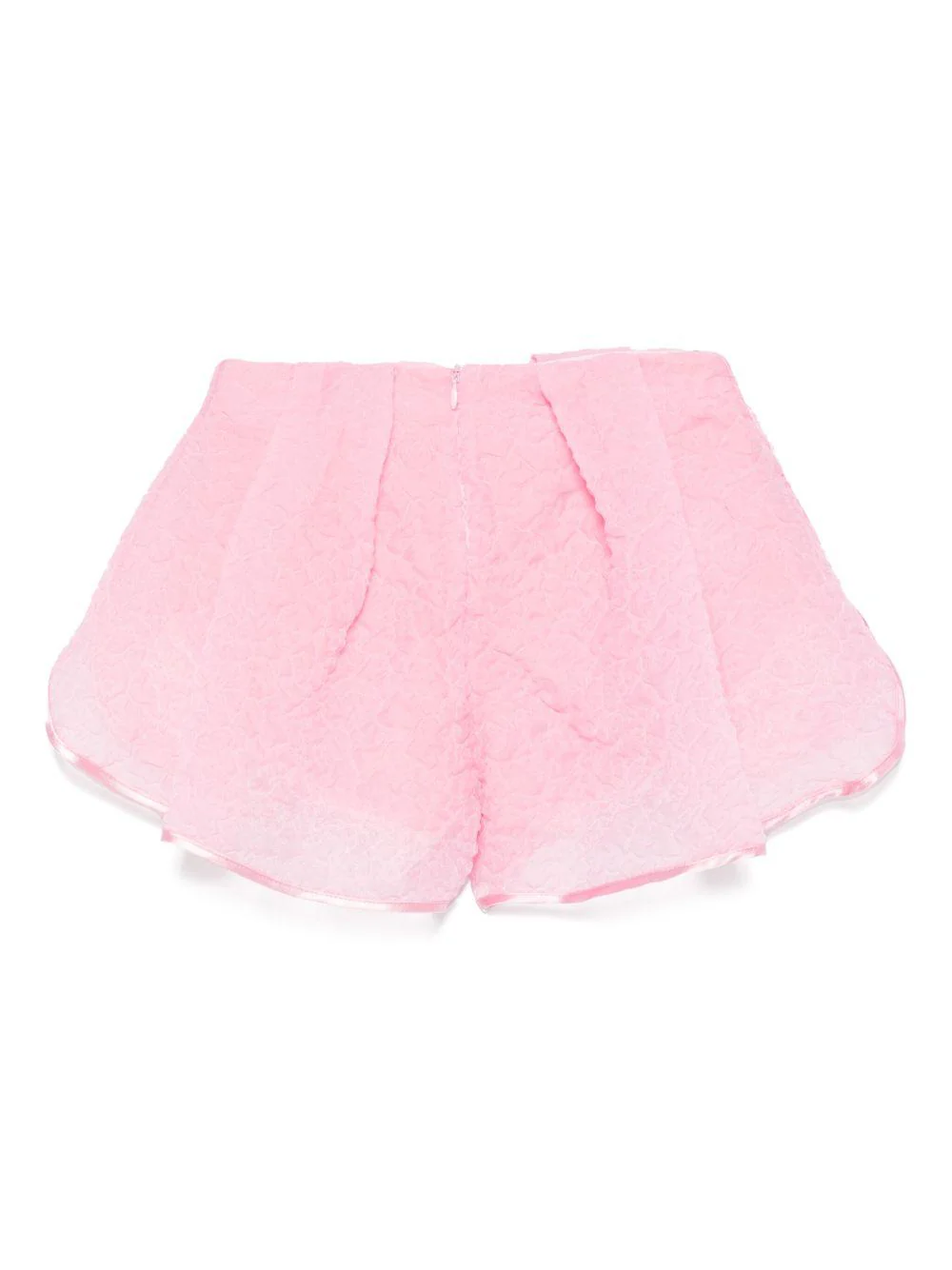 Shorts per bambina Vivetta rosa in mistgo cotone con pizzo sovrapposto - Image 2