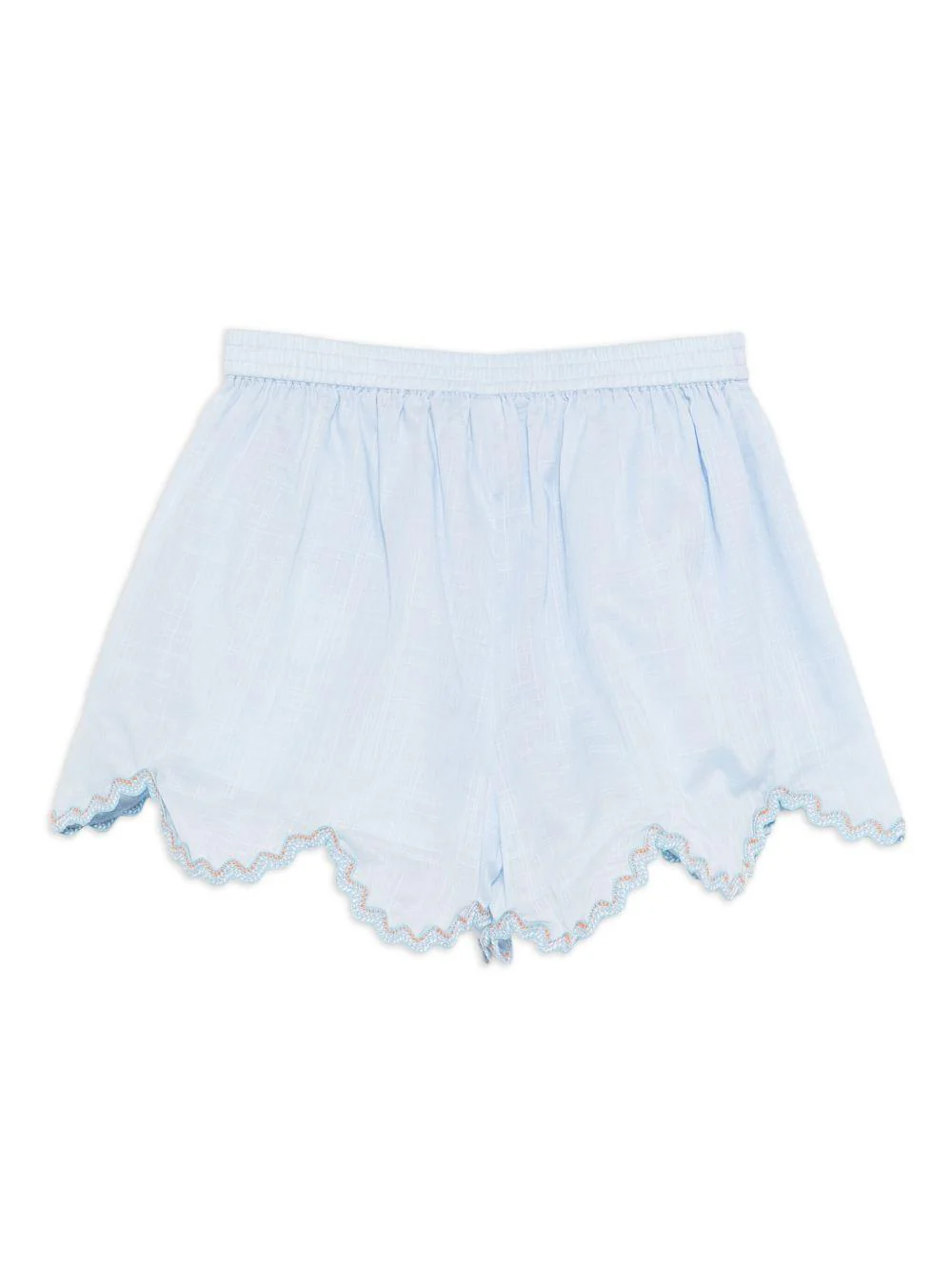 Shorts per bambina ZIMMERMANN Kids Cascadian azzurro con orlo a smerlo - Image 2
