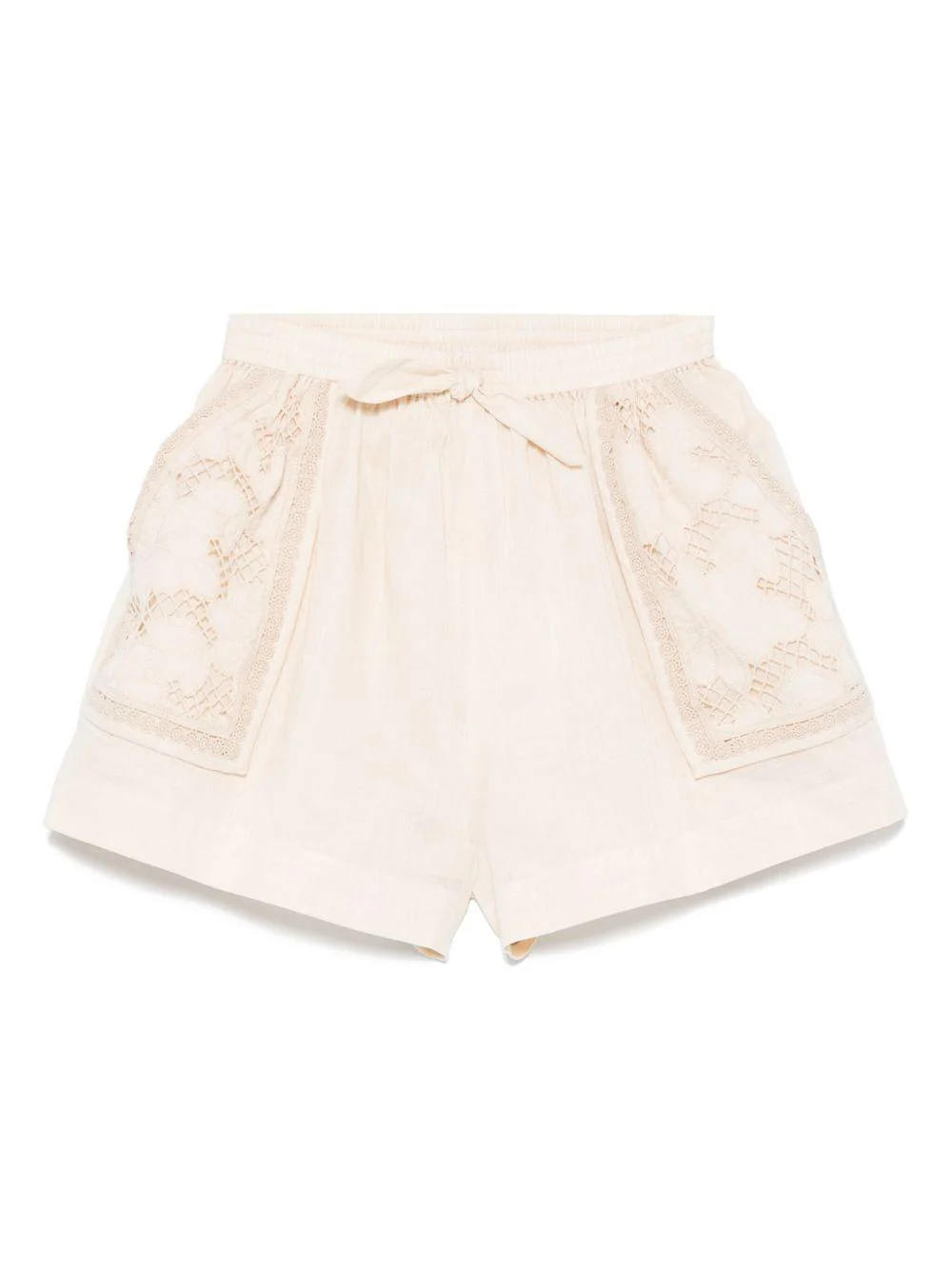Shorts per bambina ZIMMERMANN Kids Lucky beige con decorazione con punto inglese
