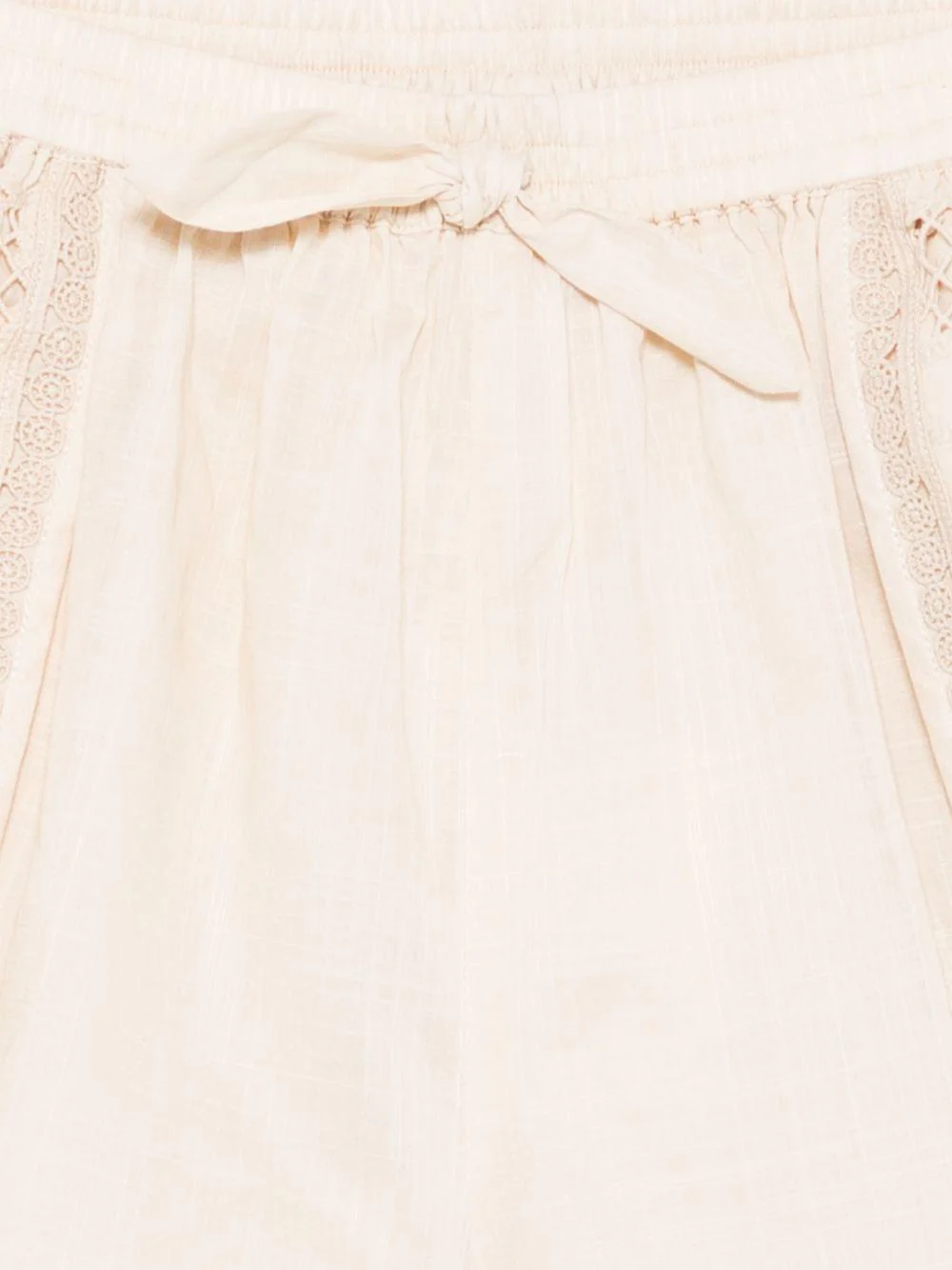 Shorts per bambina ZIMMERMANN Kids Lucky beige con decorazione con punto inglese - Image 3