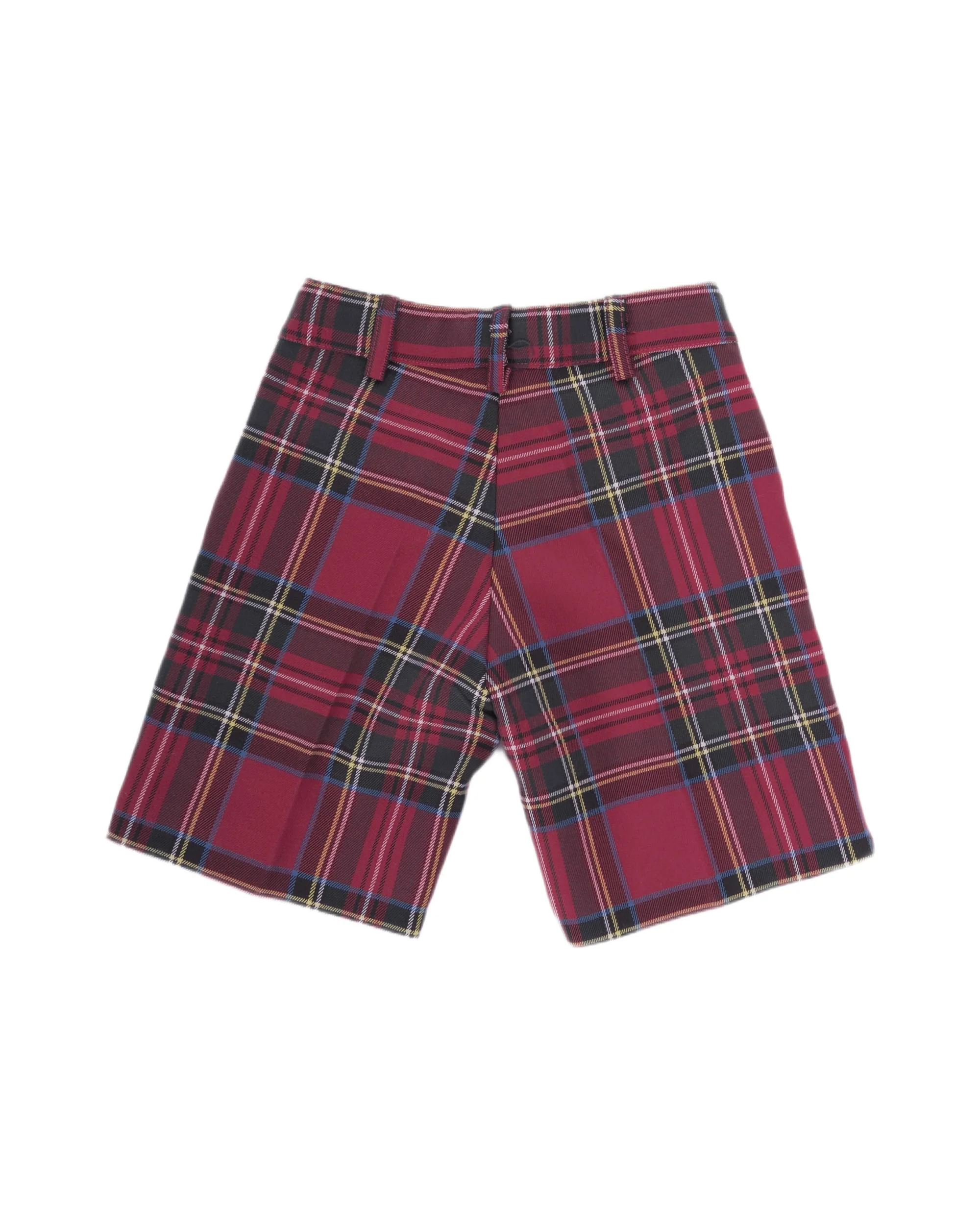 Shorts per bambino Baroni rosso con motivo scozzese - Image 2