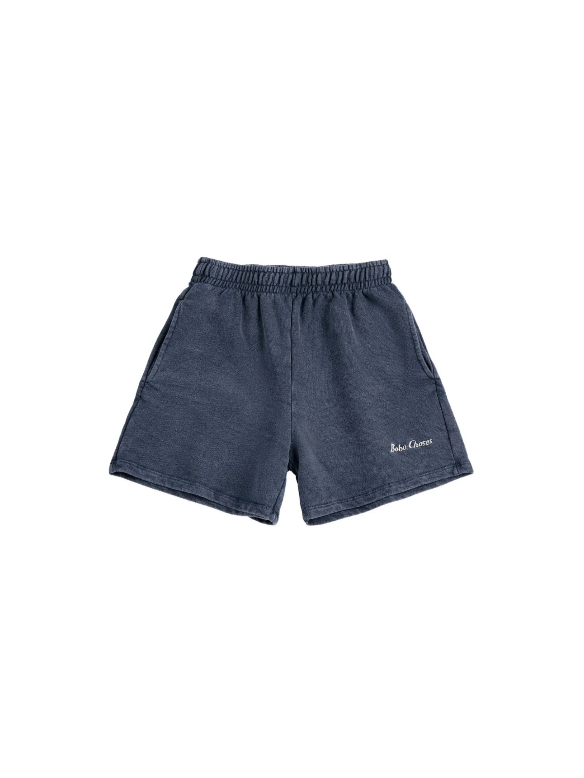 Shorts per bambino Bobo Choses blu con logo ricamato sul davanti