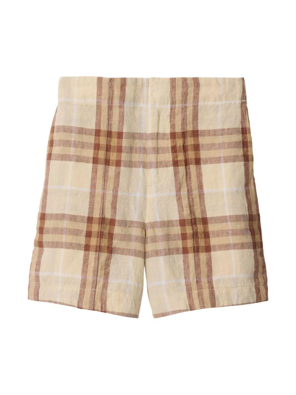 Shorts per bambino Burberry Kids beige con motivo a quadri