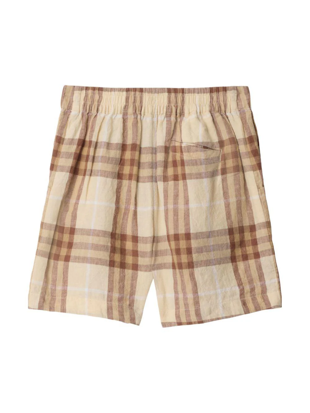 Shorts per bambino Burberry Kids beige con motivo a quadri - Image 2