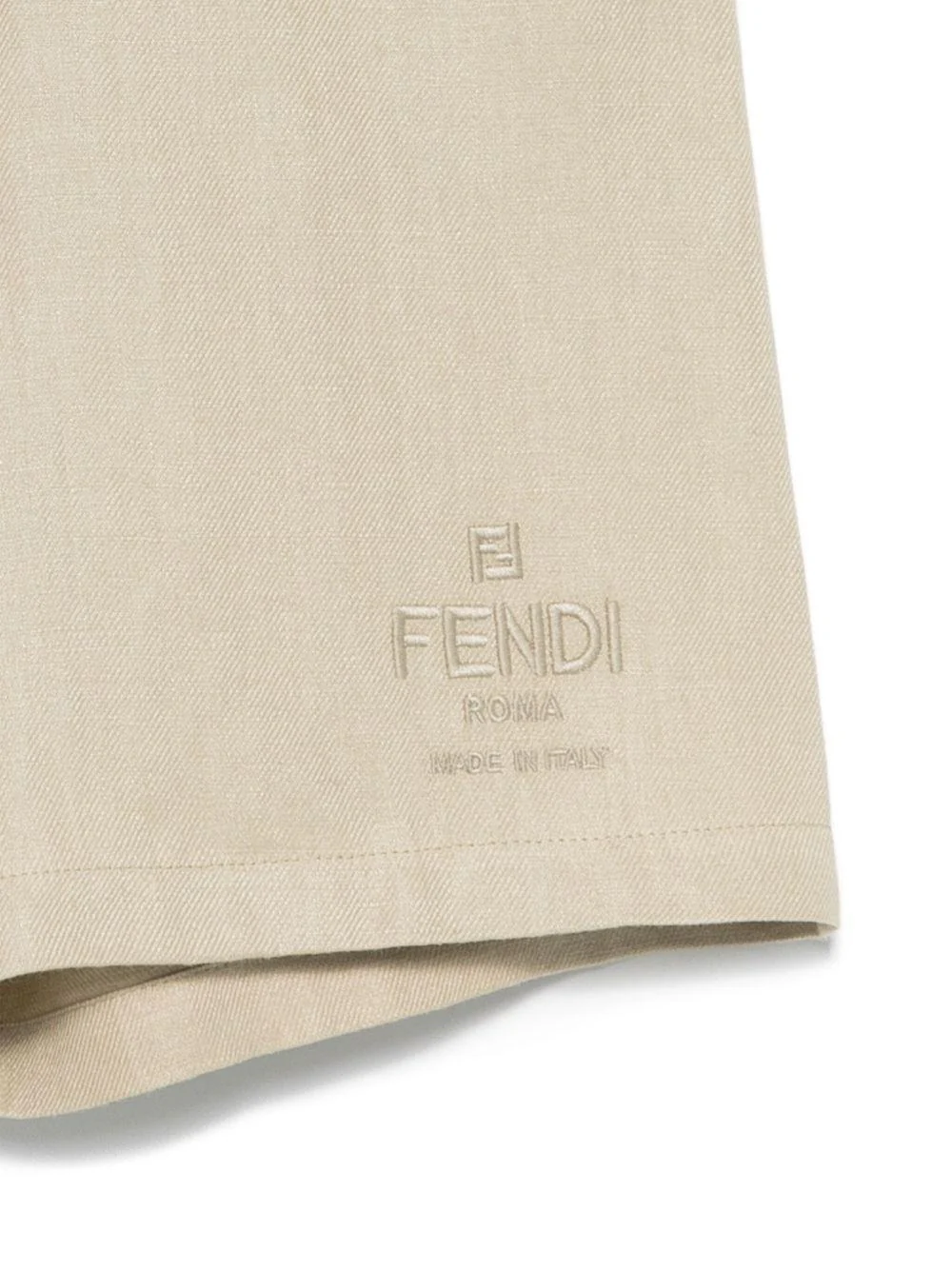Shorts per bambino Fendi Kids beige con ricamo - Image 3