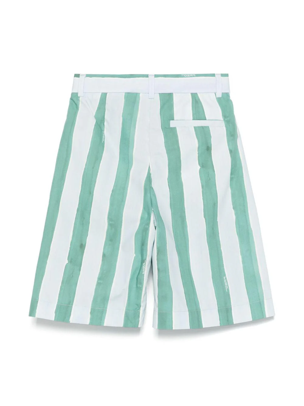 Shorts per bambino Fendi Kids bianco a righe verticali verdi - Image 2