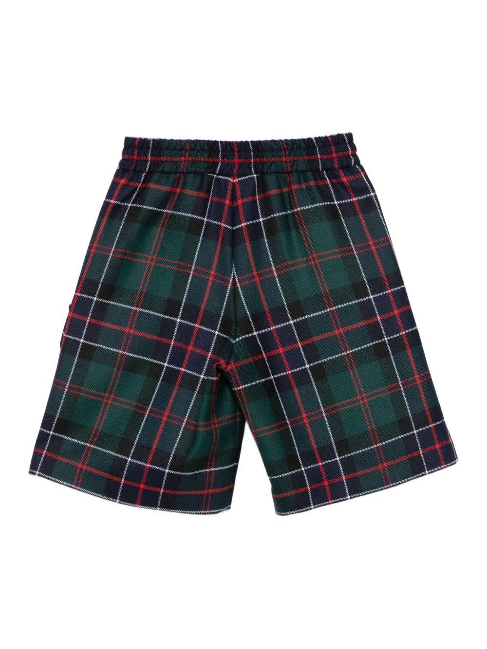 Shorts per bambino Fendi Kids verde con motivo a quadri - Image 2