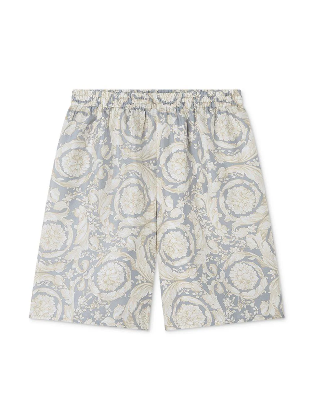 Shorts per bambino Versace Kids grigio con stampa barocca
