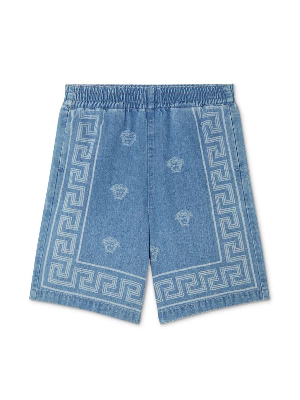 Shorts per bambino Versace Kids Medusa Bandana in denim con motivo testa di Medusa