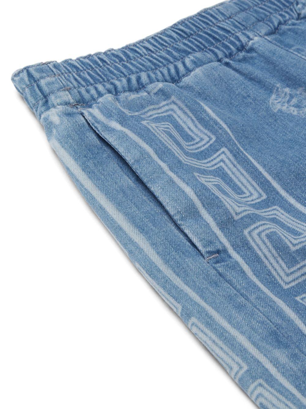 Shorts per bambino Versace Kids Medusa Bandana in denim con motivo testa di Medusa - Image 3