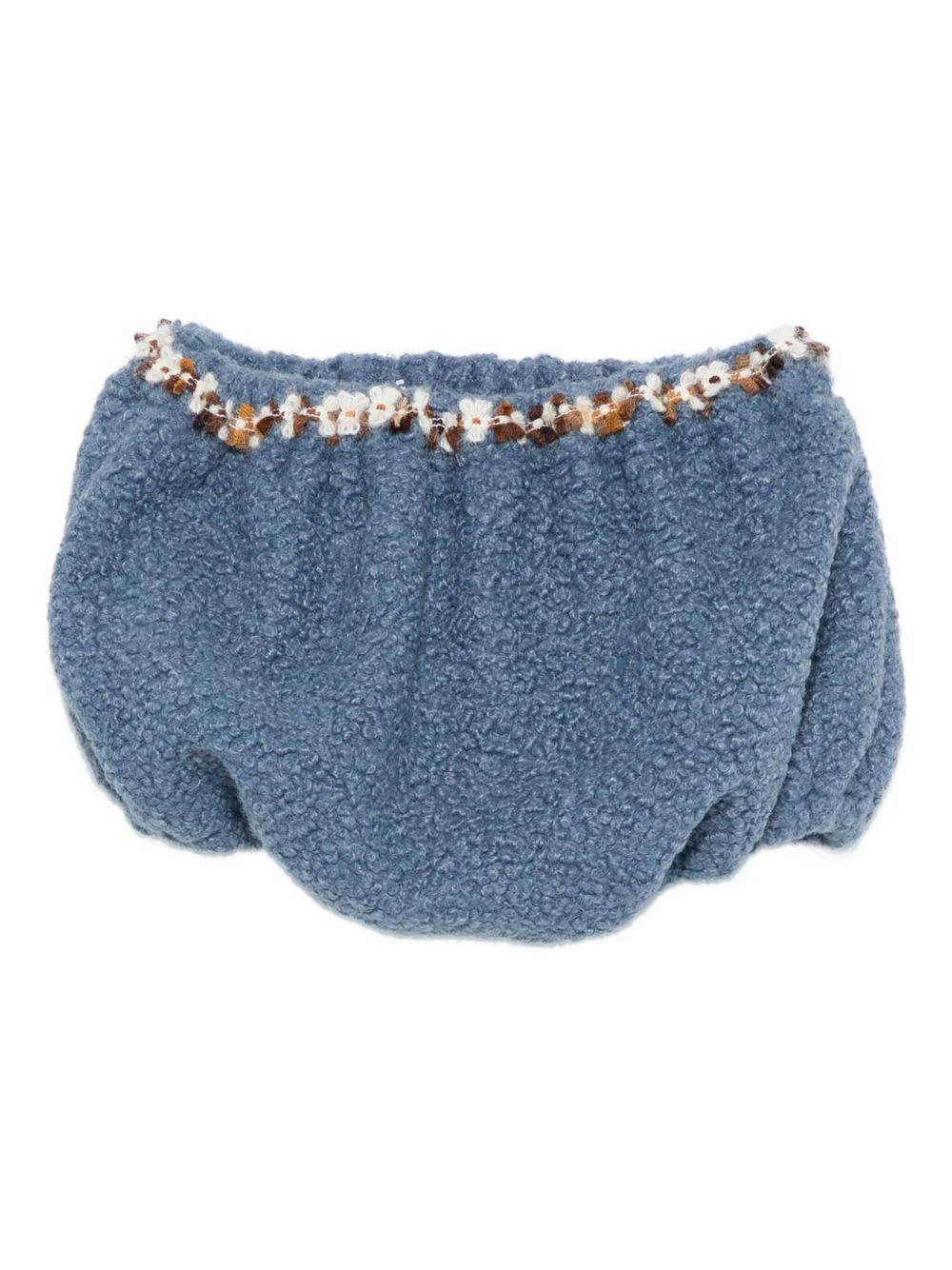 Shorts per neonata A'lapage azzurri con dettaglio floreale ricamato - Image 3