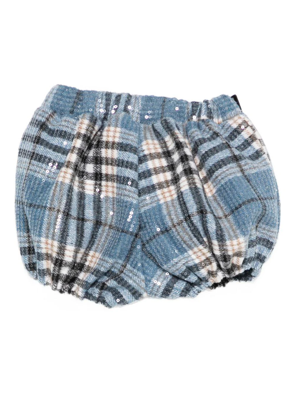 Shorts per neonata A'lapage azzurri con motivo a quadri - Image 3