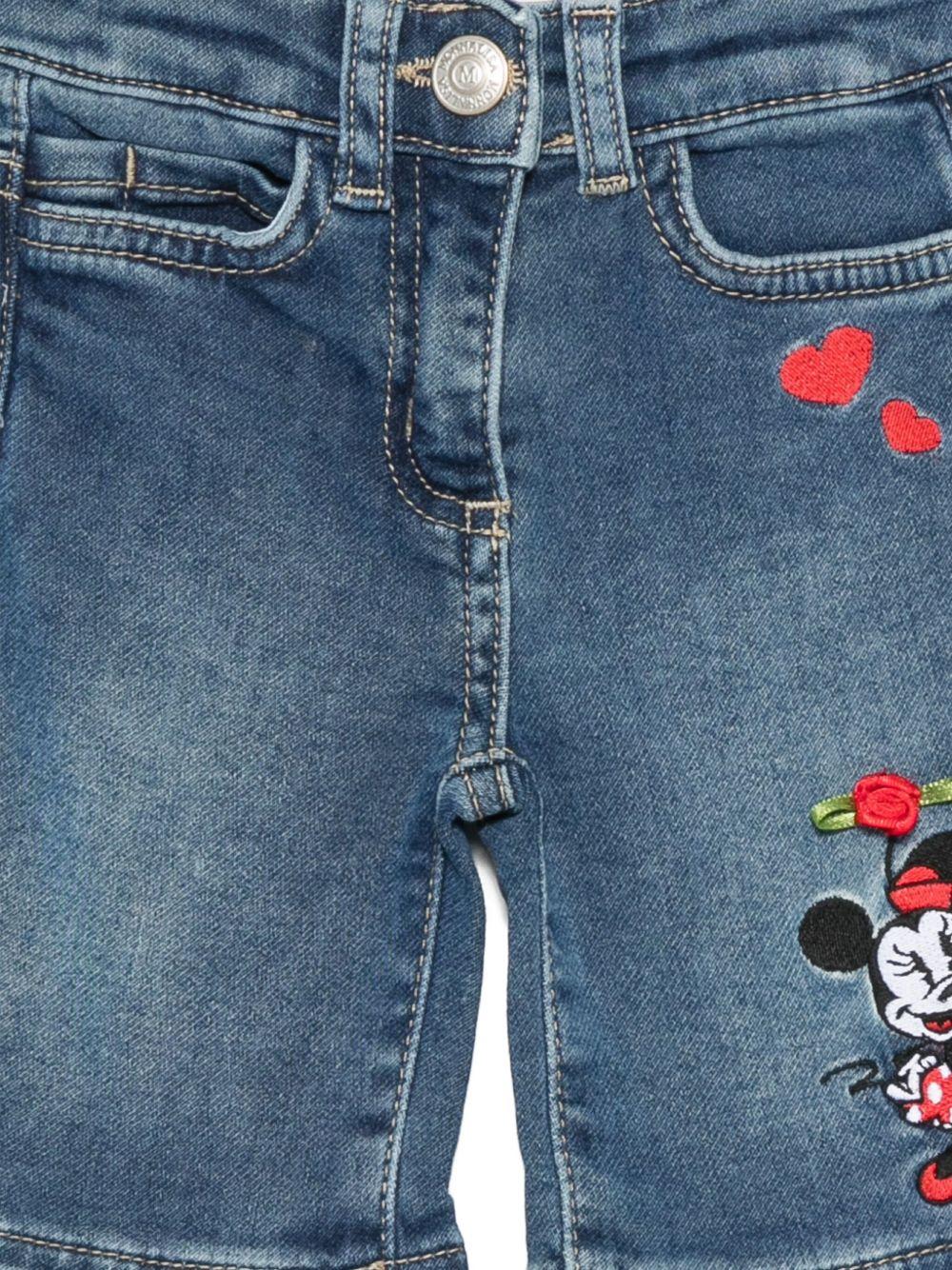 Shorts per neonata Monnalisa denim con ricamo di Minnie Mouse - Image 3
