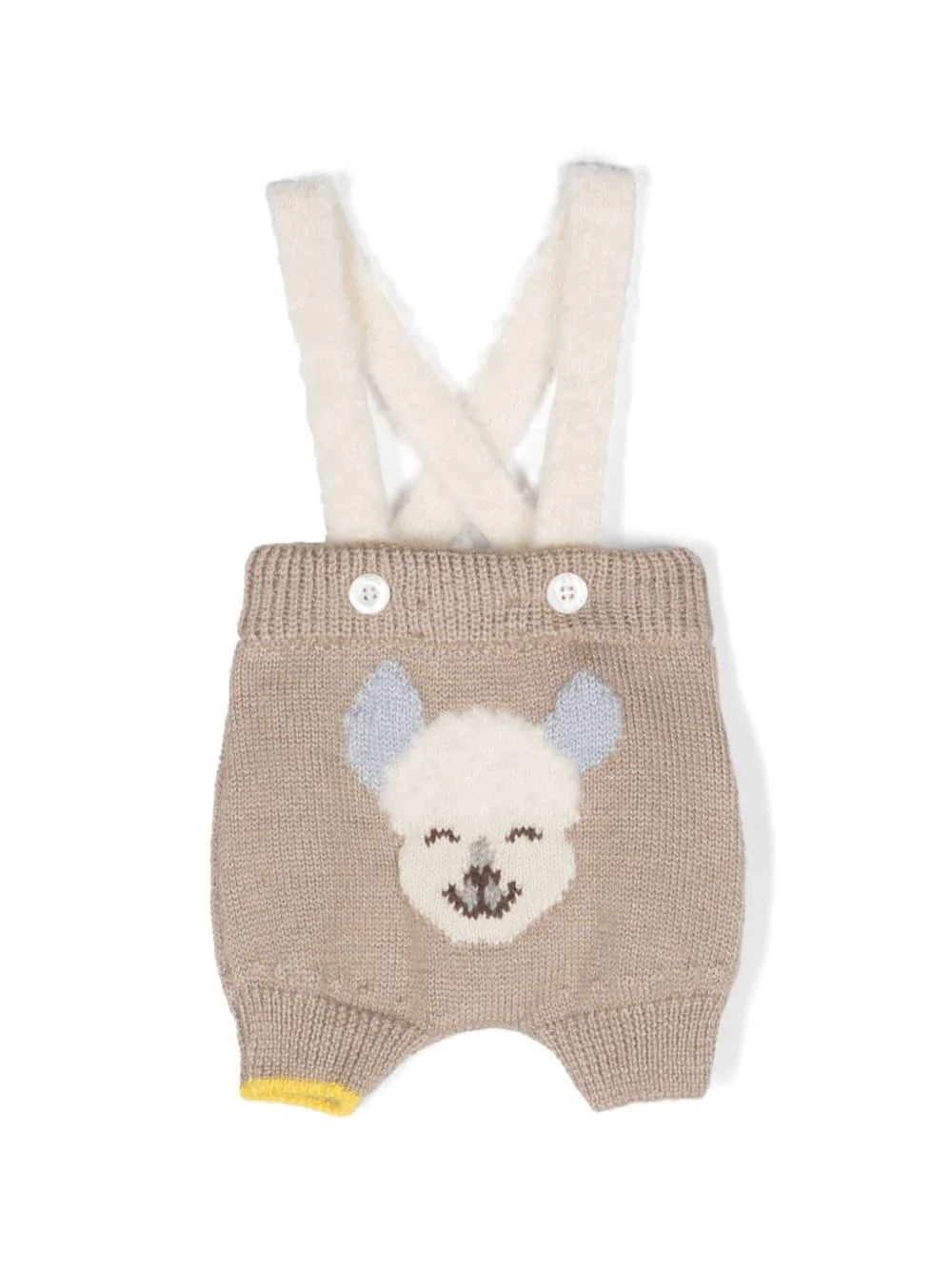 Shorts per neonati Gensami Kids beige Alpachino con intarsio