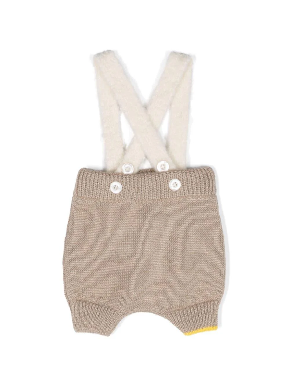 Shorts per neonati Gensami Kids beige Alpachino con intarsio - Image 3