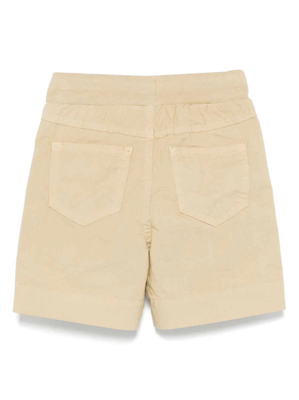 Shorts per neonato Il Gufo beige in cotone elasticizzato con bottoni - Image 3