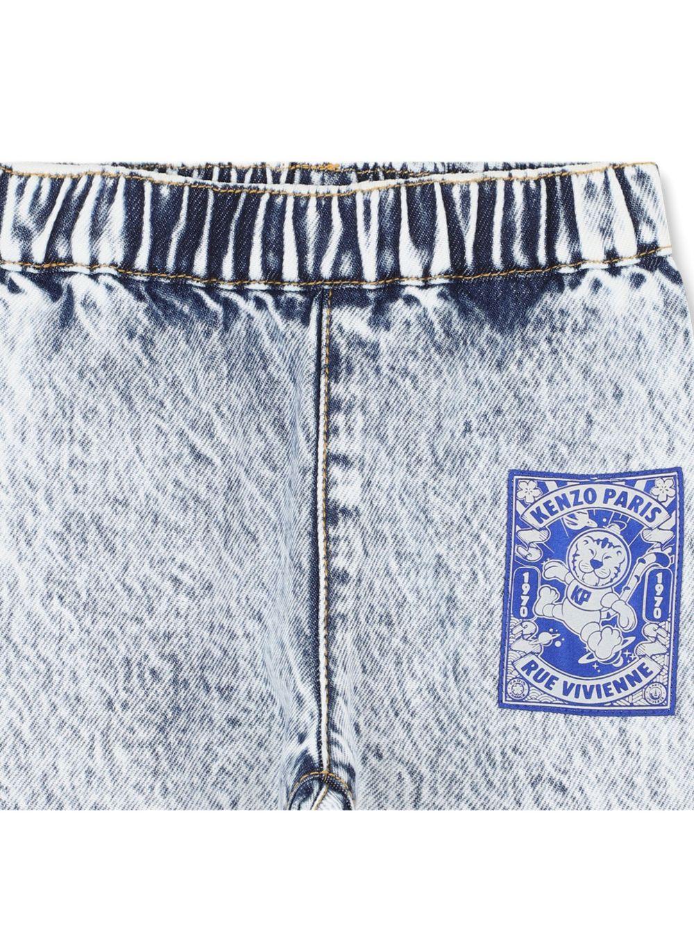Shorts per neonato Kenzo Kids denim con vita elasticizzata - Image 2