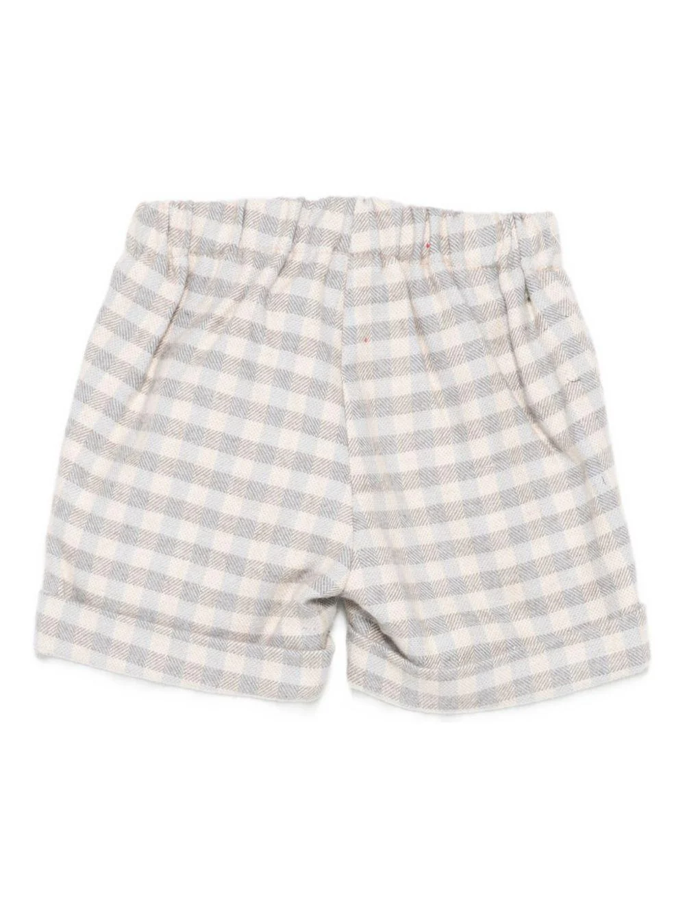 Shorts per neonato La Stupenderia beige con motivo a quadri - Image 2
