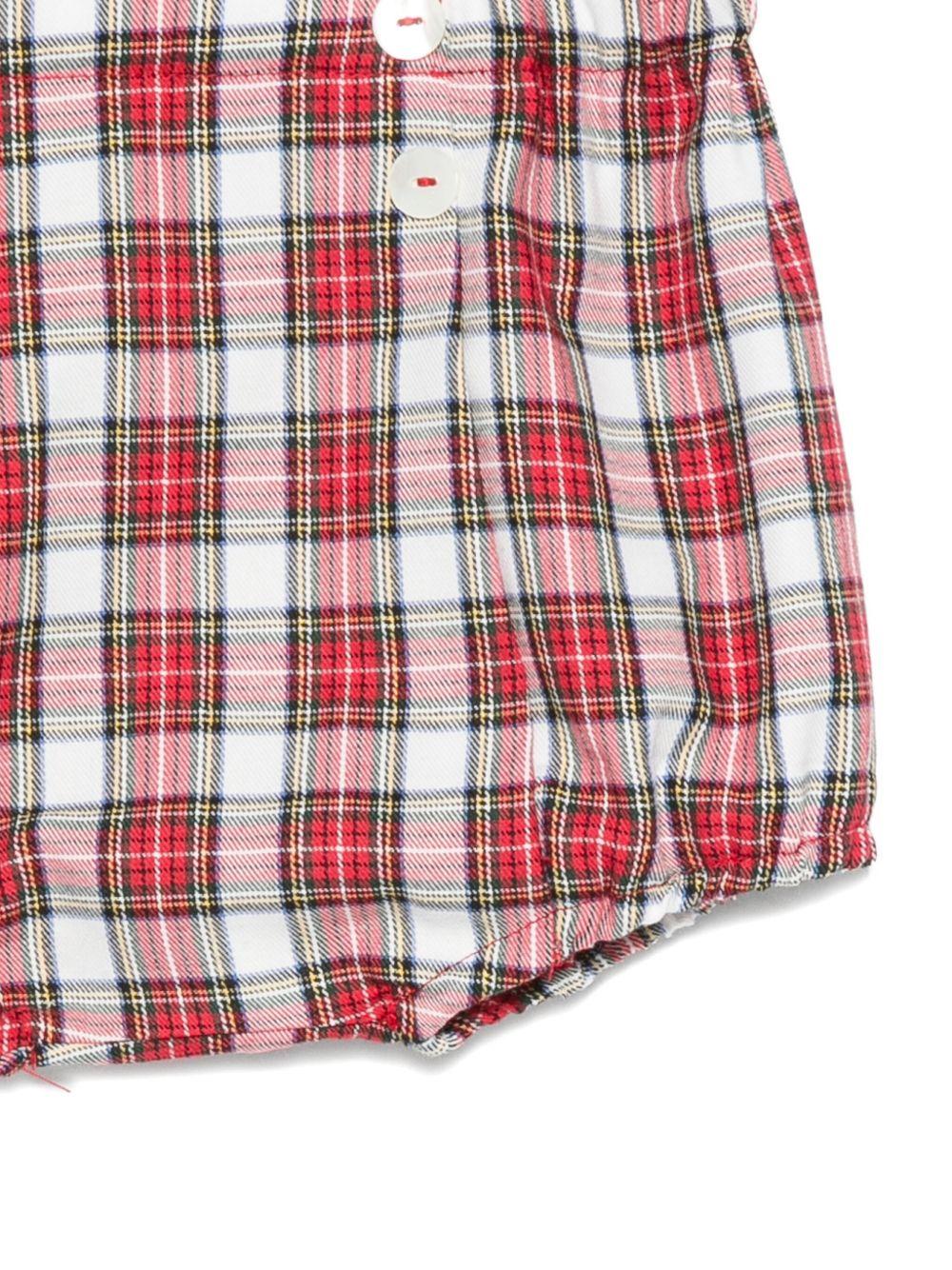 Shorts per neonato Mariella Ferrari rosso e bianco con motivo a quadri - Image 2