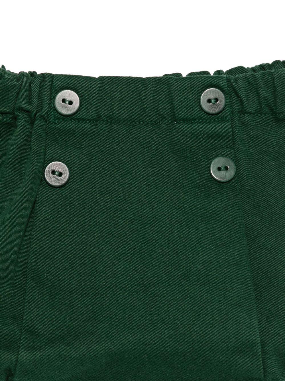 Shorts per neonato Mariella Ferrari verde con dettagli arricciati - Image 2