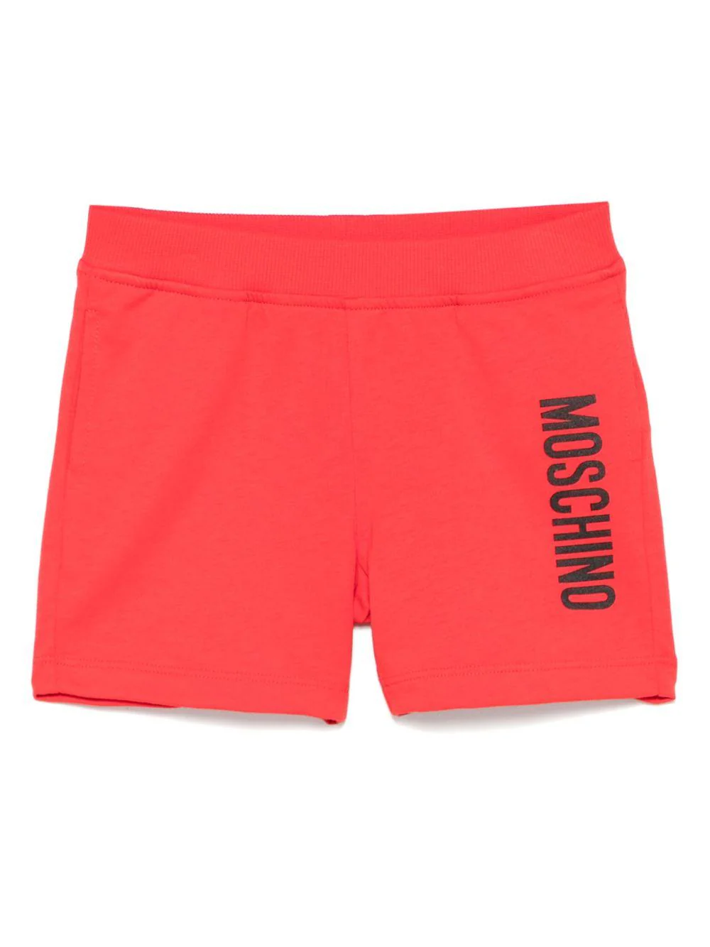 Shorts per neonato Moschino Kids rosso con stampa logo con vita elasticizzata