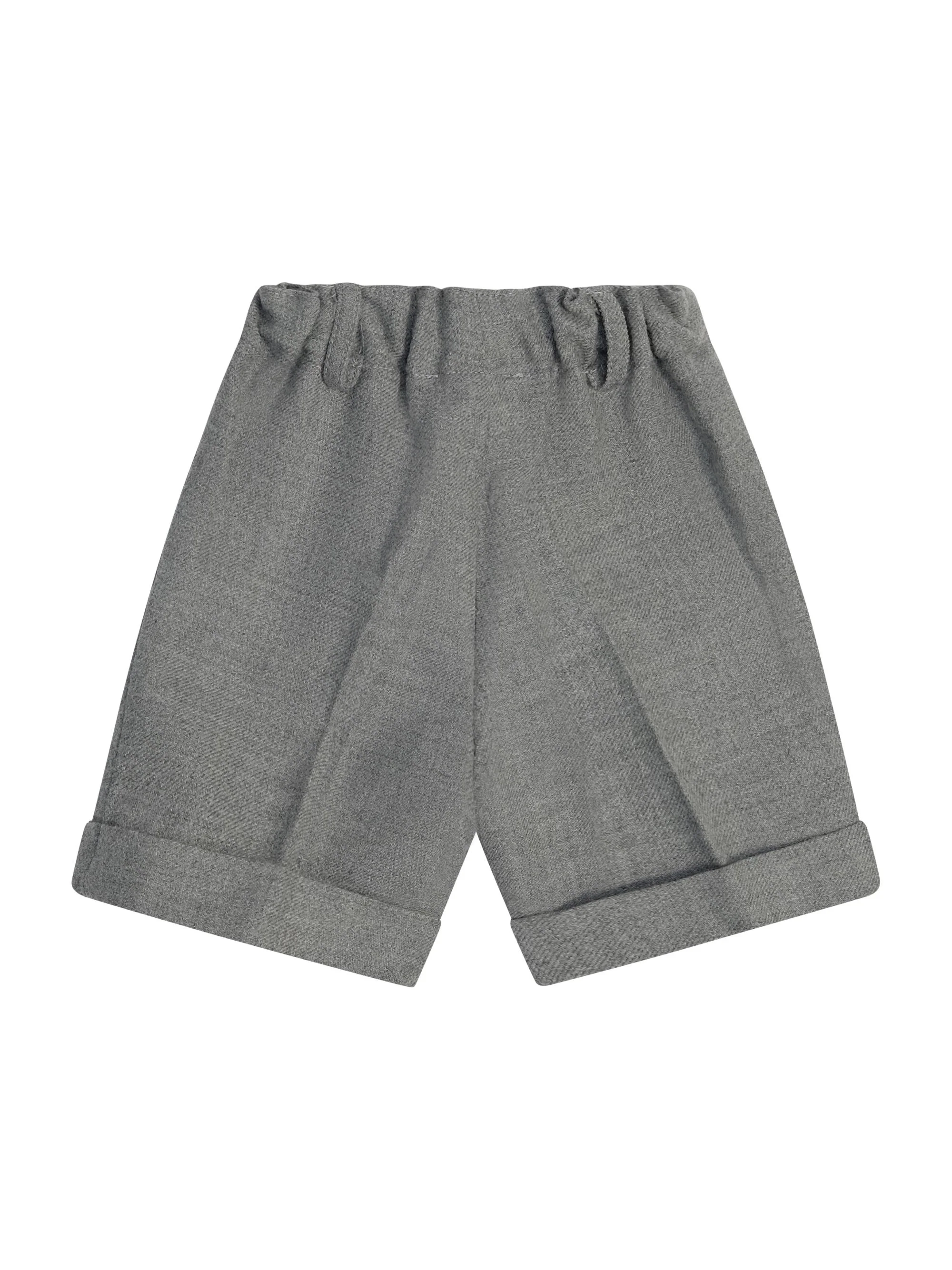 Shorts per neonato Paio Crippa grigio con passanti per cintura - Image 3