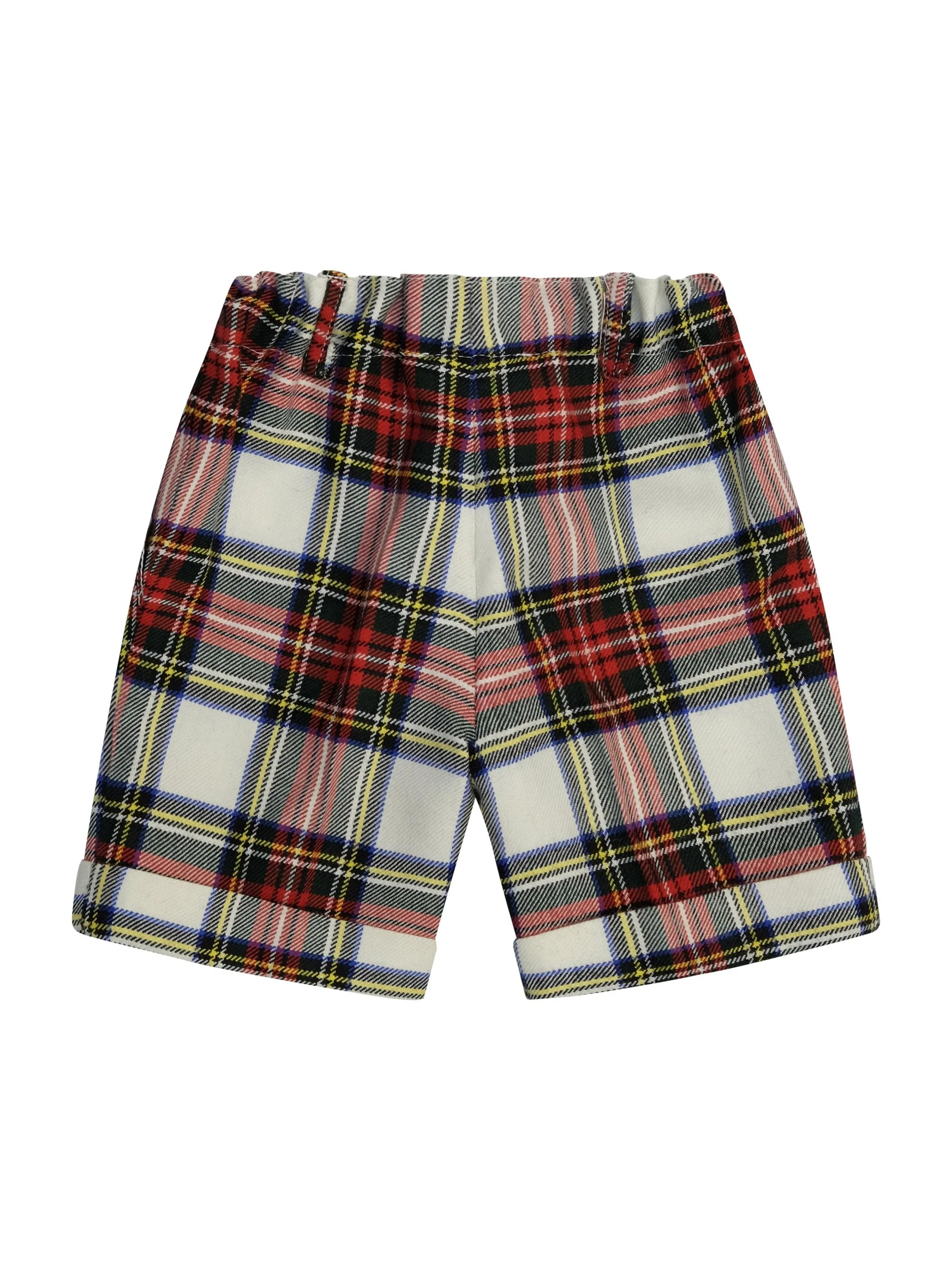 Shorts per neonato Paio Crippa multicolore con motivo a quadri - Image 2