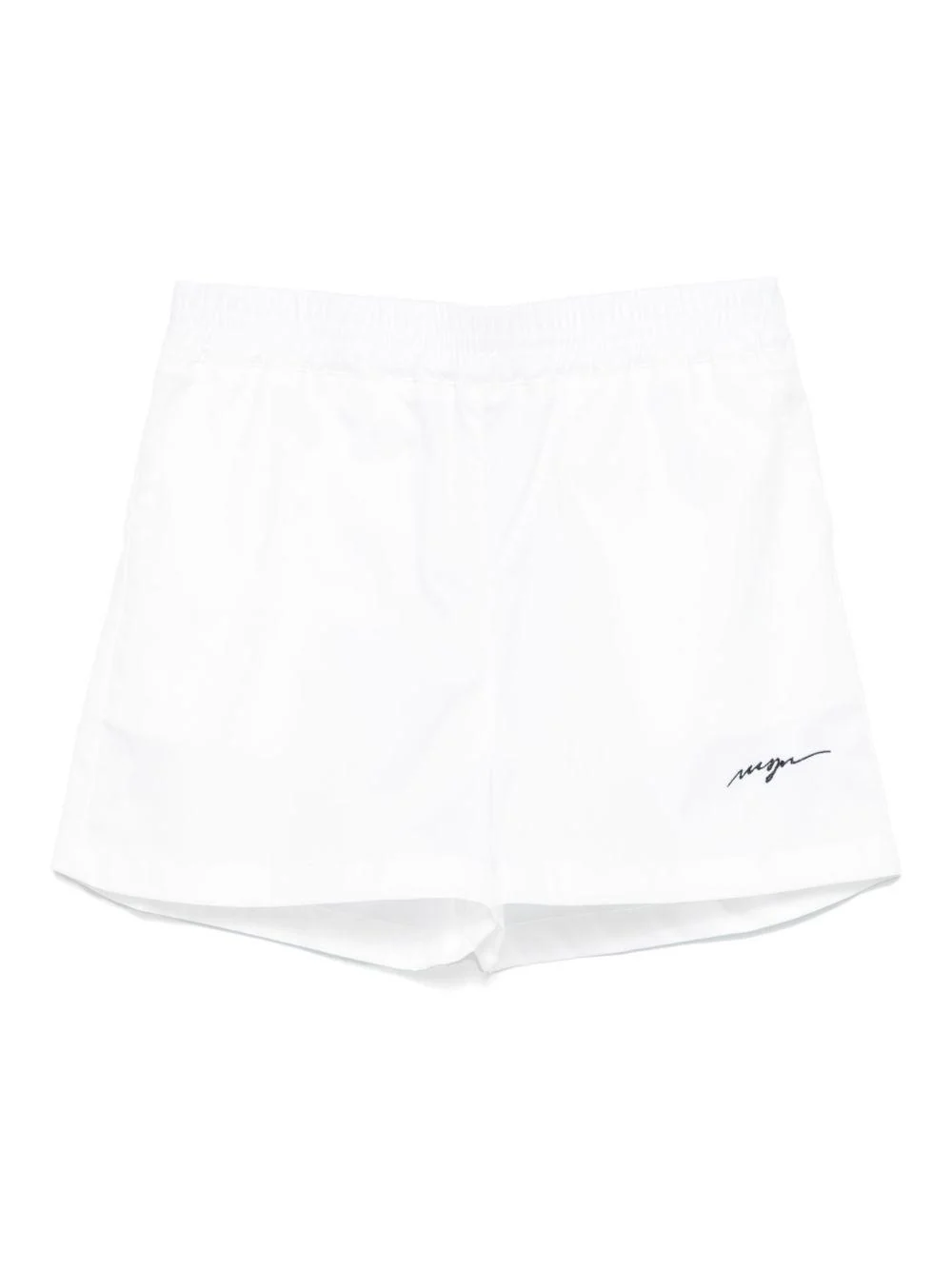 Shorts sportivi con logo per bambina MSGM Kids bianco con vita elasticizzata