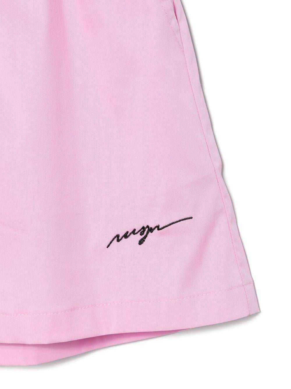Shorts sportivi con logo per bambina MSGM Kids rosa con due tasche laterali - Image 2